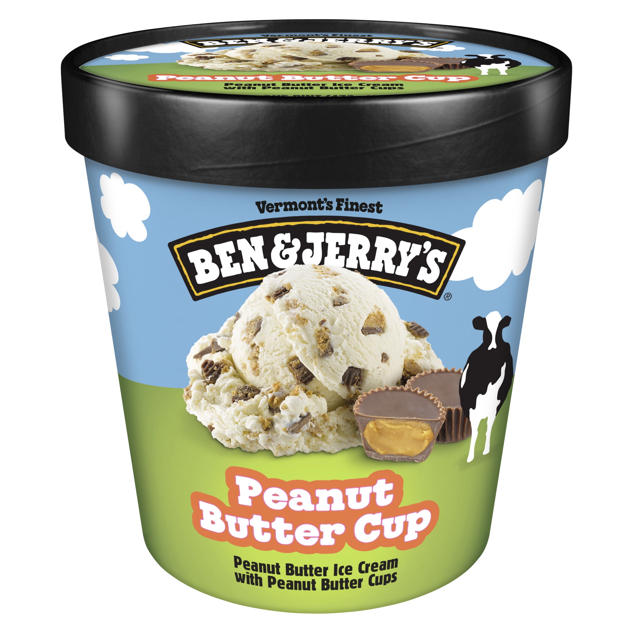 Ben & Jerry's Non-GMO Gluten-Free Peanut Butter Cup Ice Cream Cage-Free Eggs, 1 Pint