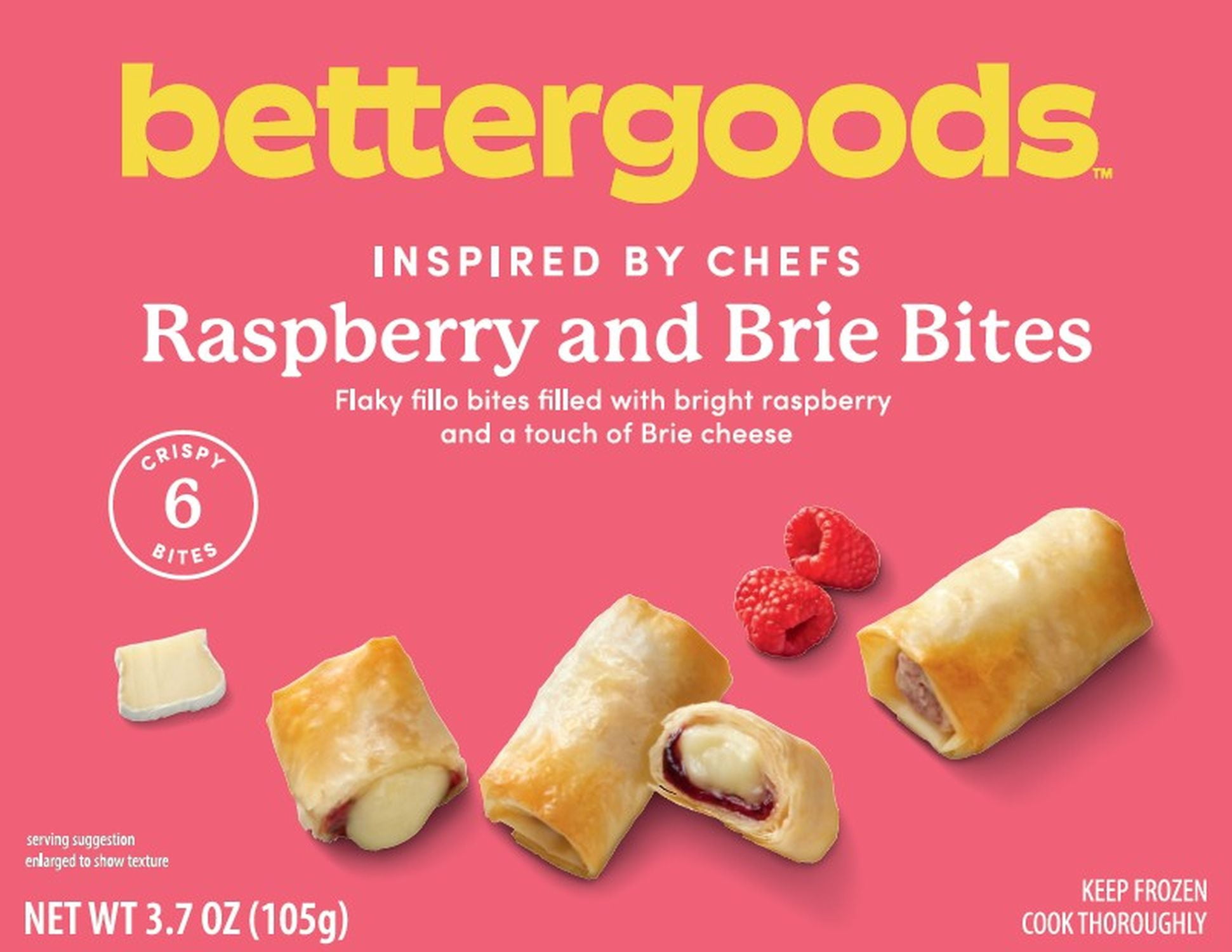 bettergoods Raspberry and Brie Bites, 3.7 oz, 6 Count