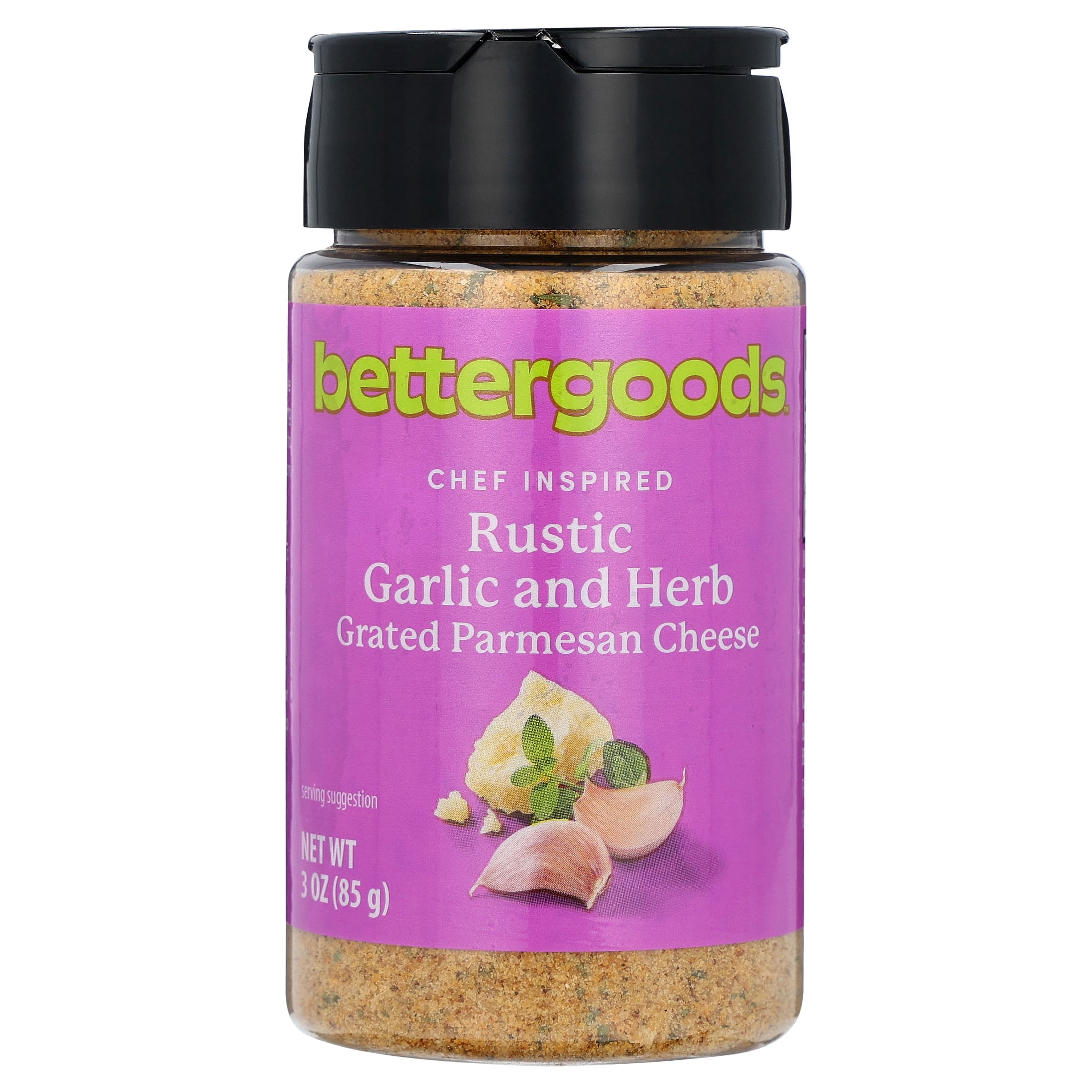 bettergoods Rustic Garlic and Herb Grated Parmesan Cheese, 3 oz