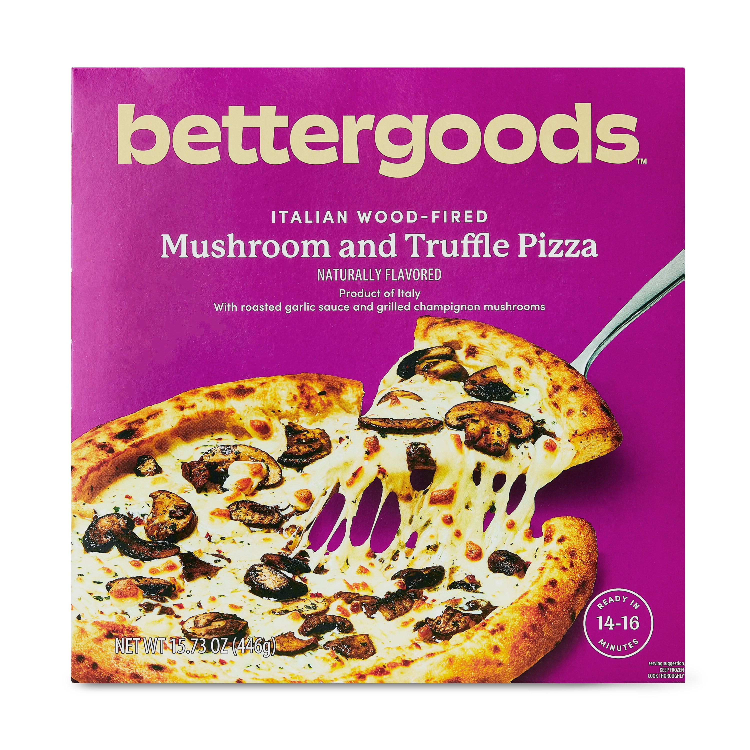 bettergoods Italian Wood-Fired Mushroom and Truffle Pizza, 15.73 oz (Frozen)