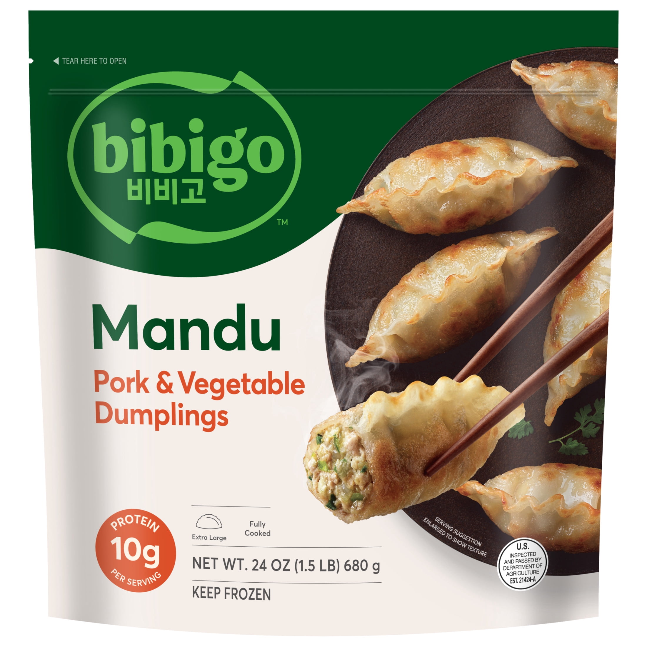 Bibigo Frozen Mandu Pork & Vegetable Dumplings, 24.0 oz