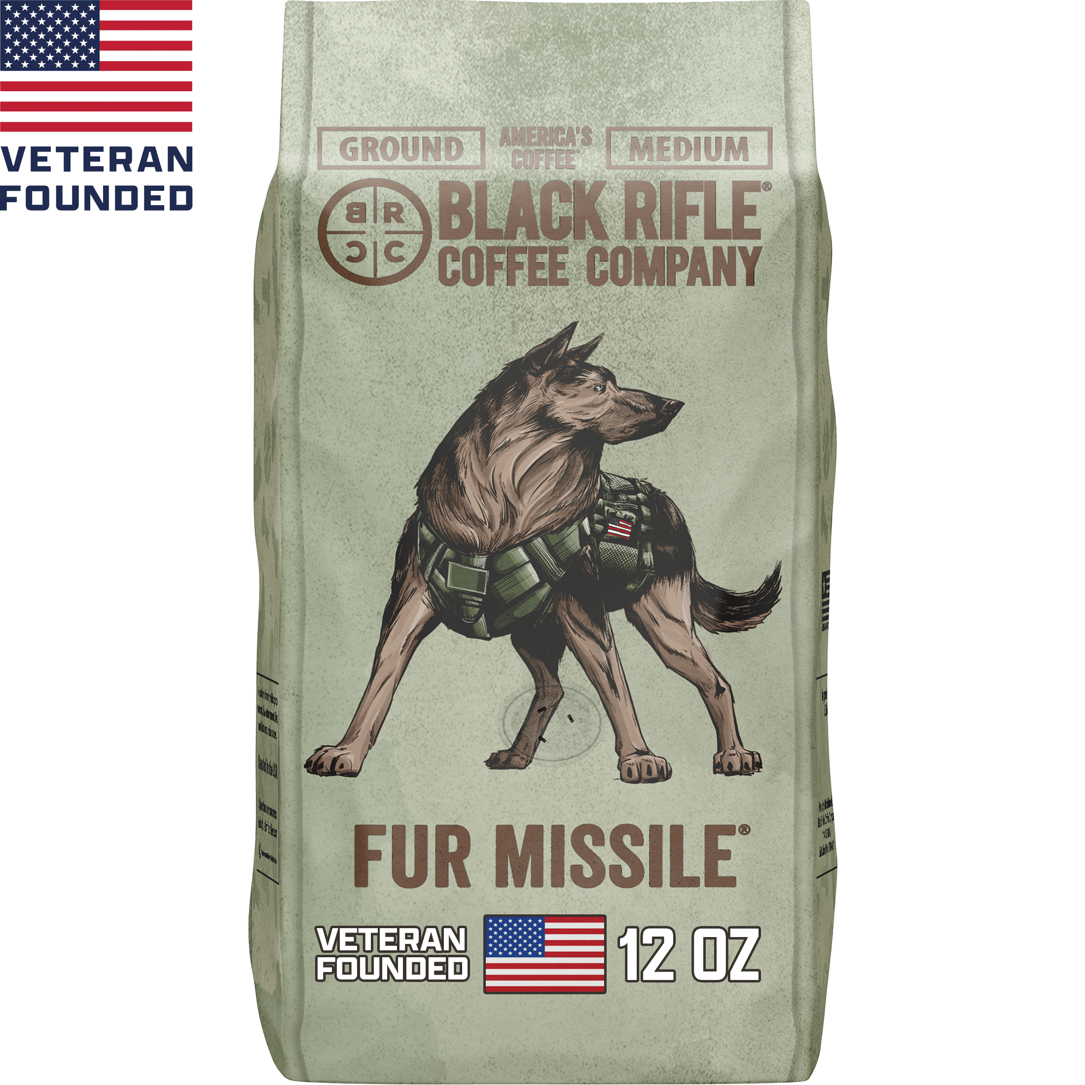 Black Rifle Coffee Company Fur Missile, Medium Roast, Ground Coffee, 12 oz