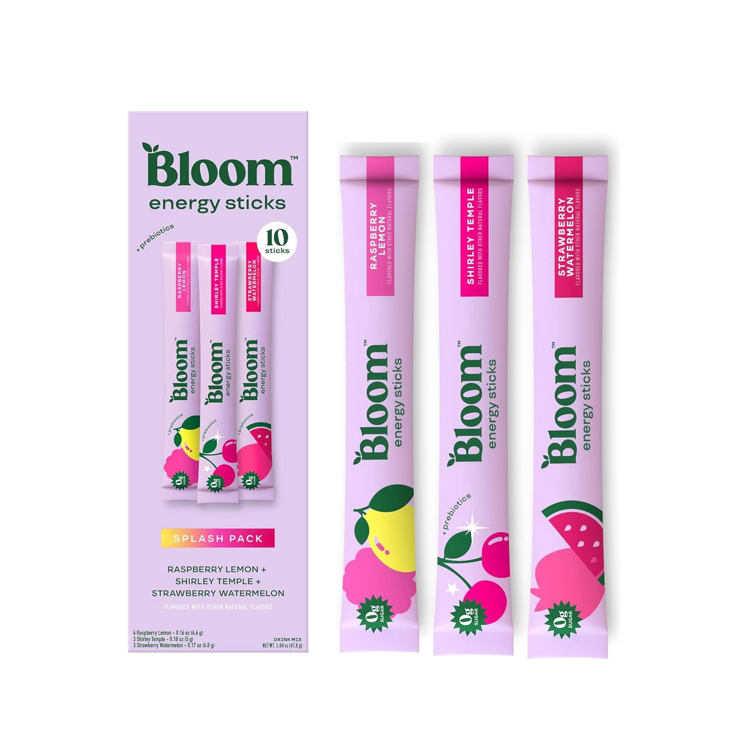 Bloom Nutrition Energy Powder Drink Mix, Variety Pack, 10 Count