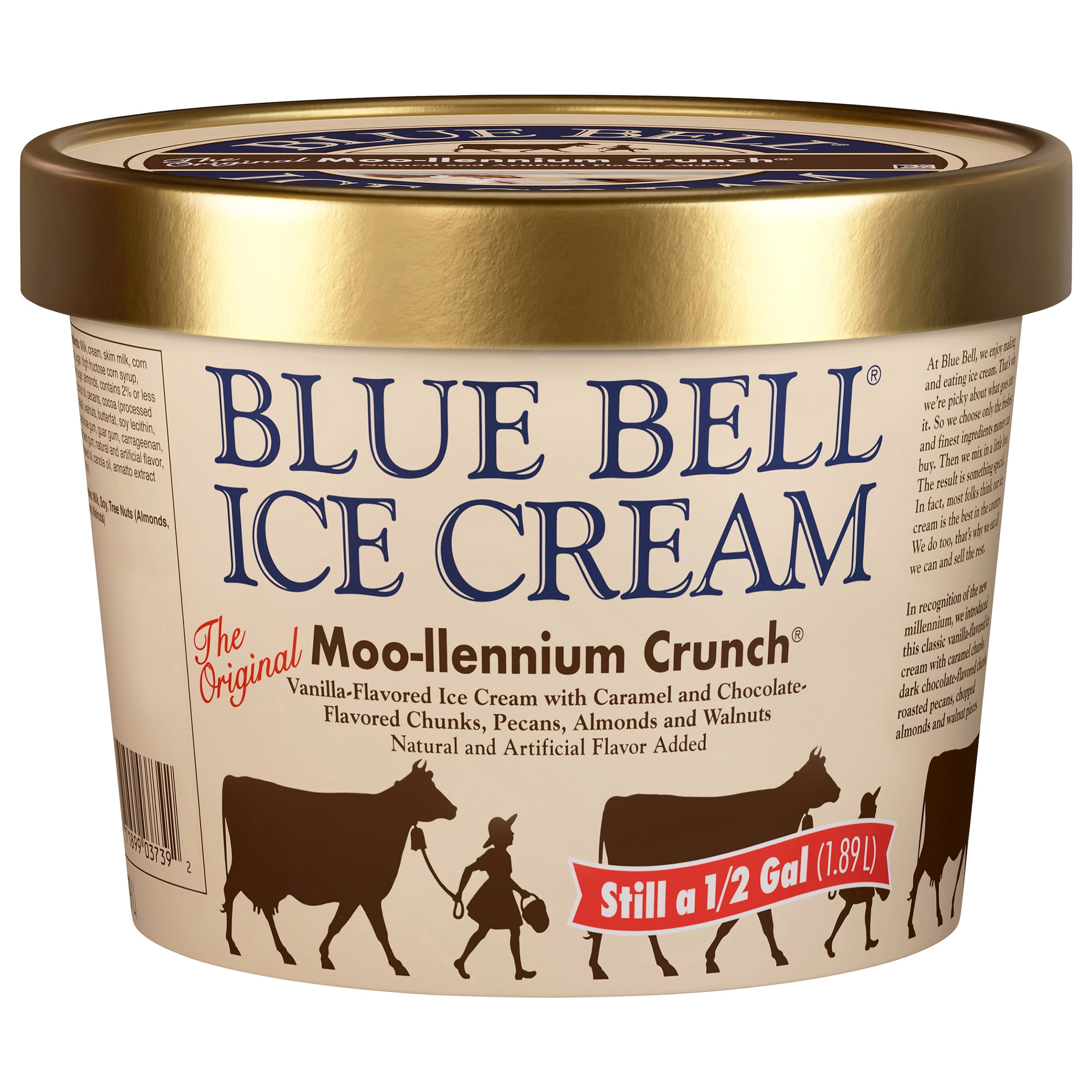 Blue Bell Moo-llennium Crunch Ice Cream Half Gallon, 64 fl oz