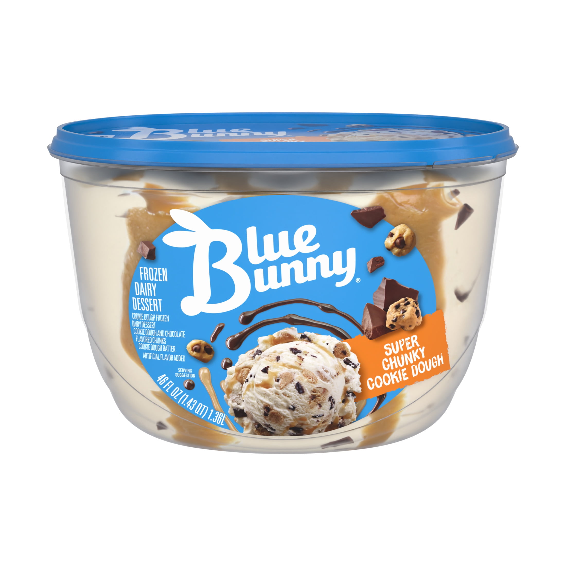 Blue Bunny Super Chunky Cookie Dough Premium Frozen Dessert, 46 fl oz