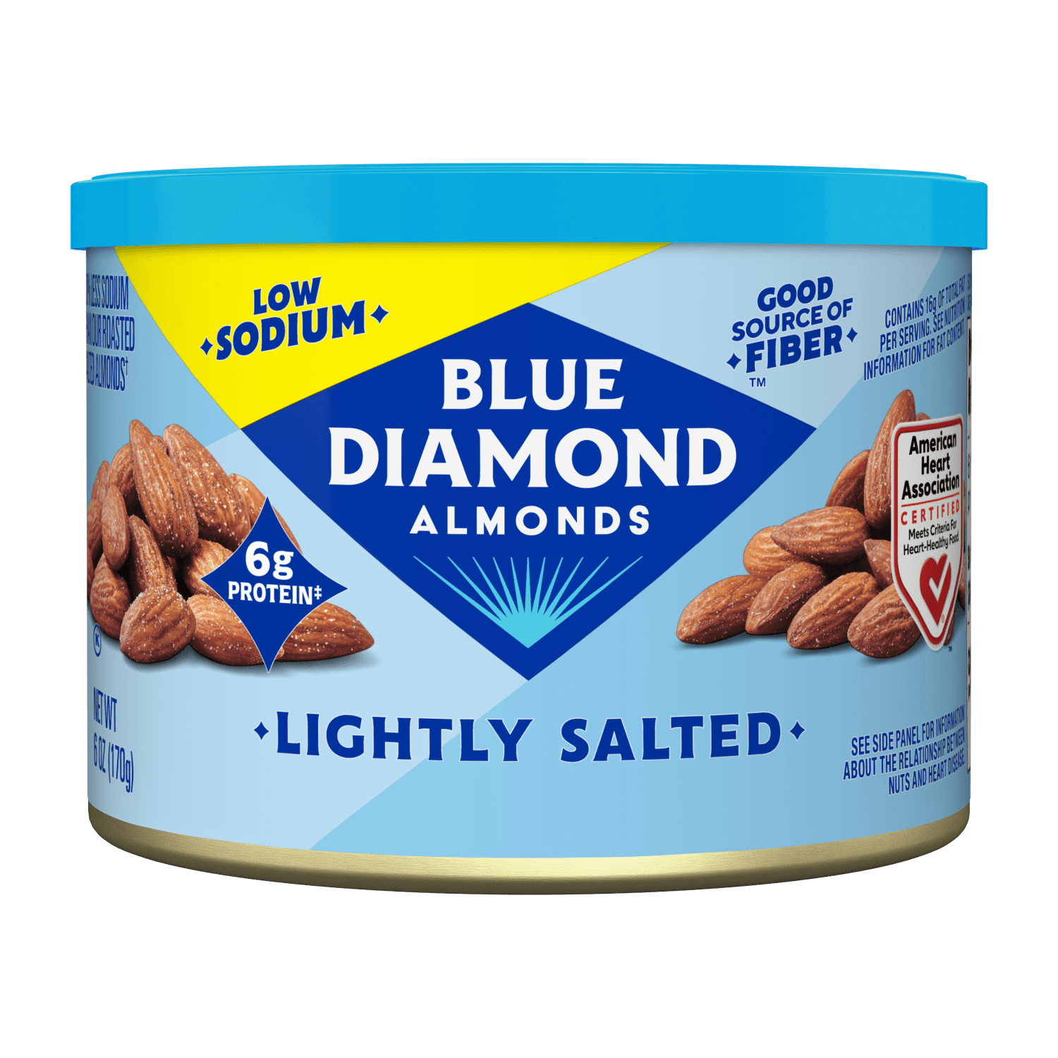 Blue Diamond Shelf Stable Almonds Lightly Salted Pieces, 6 oz Can