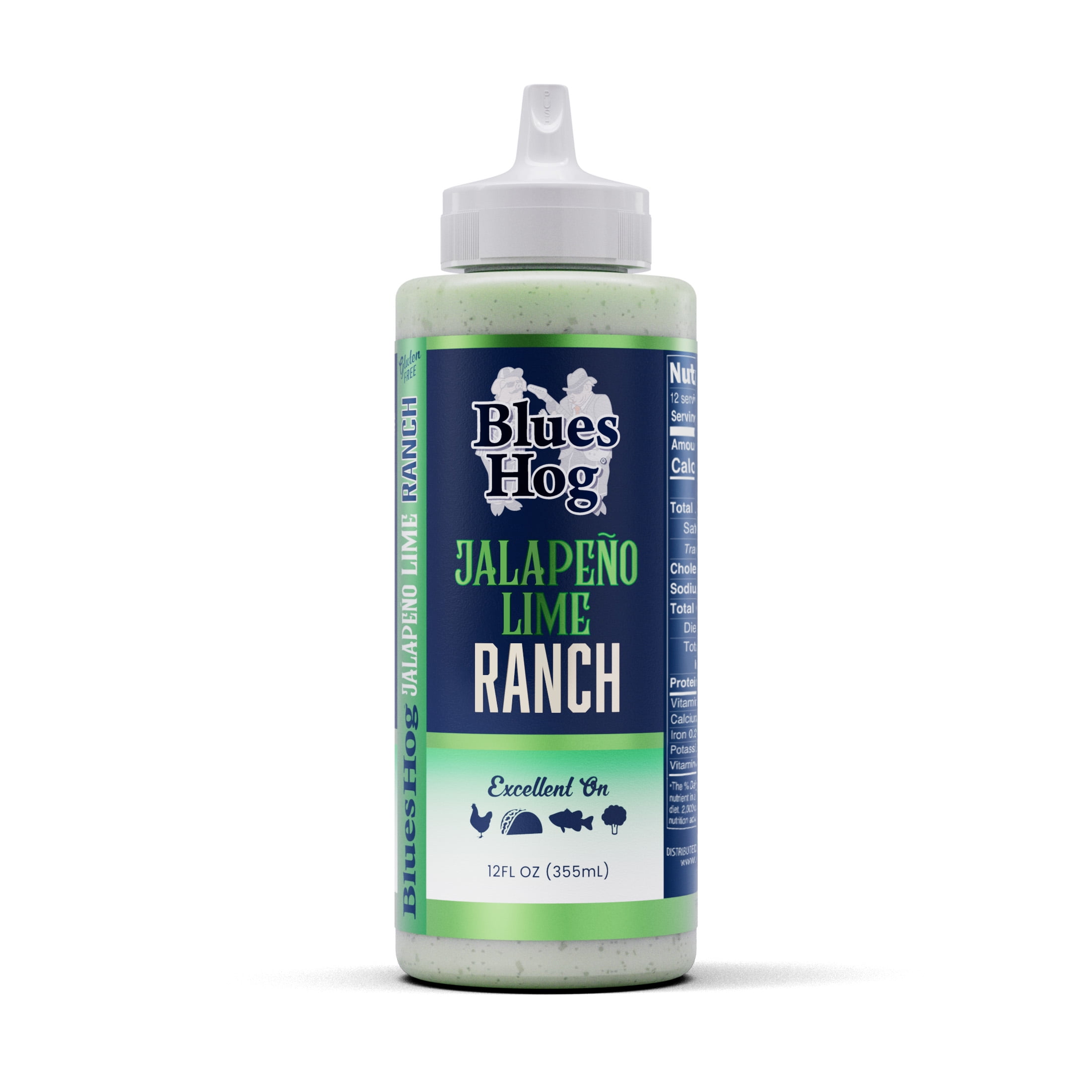 Blues Hog Jalapeo Lime Ranch Sauce for Grilling, Tacos, Salads & Dipping, All-Natural, Gluten-Free, 12 oz
