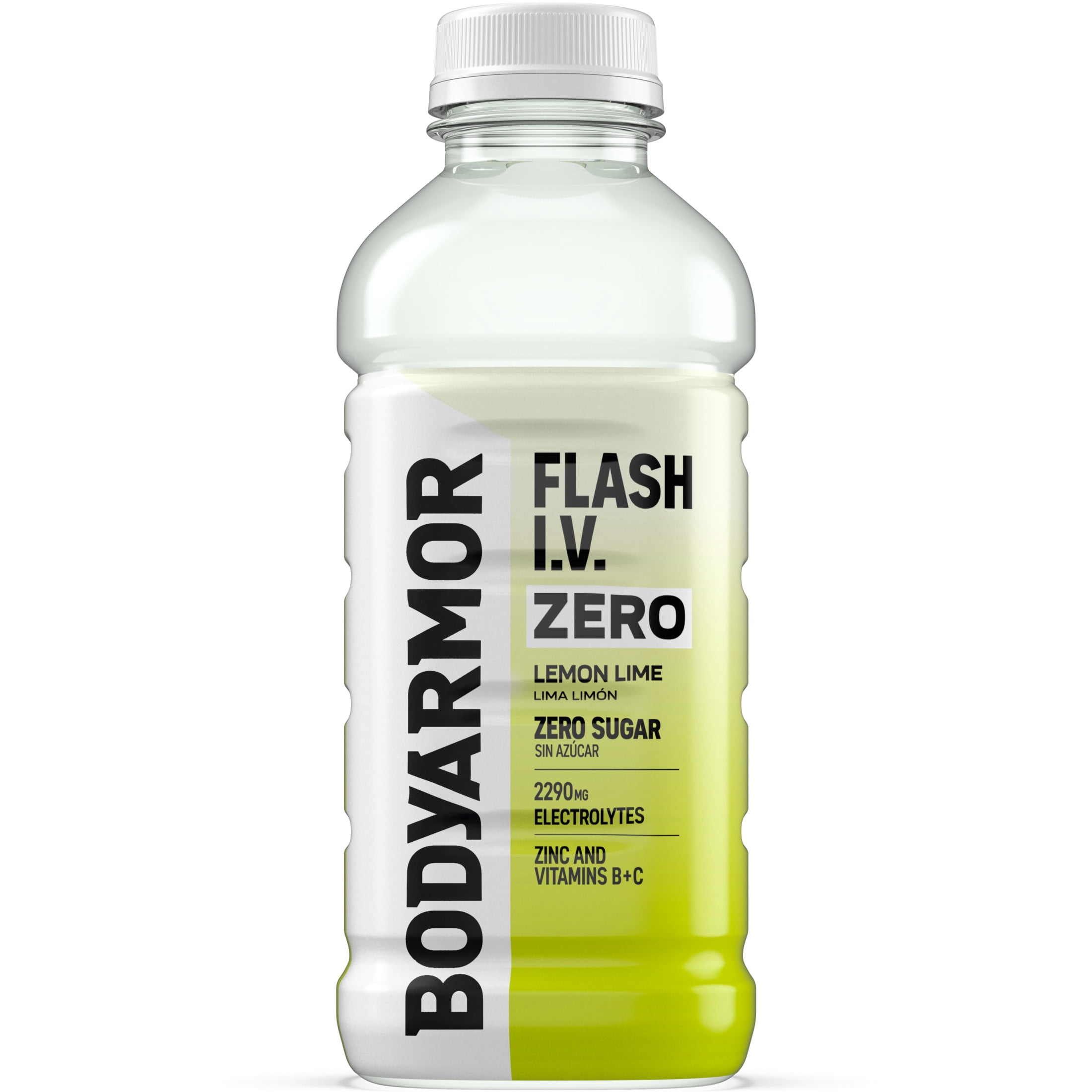 BODYARMOR Flash I.V. Zero Sugar Lemon Lime Electrolyte Sports Drink, 20 fl oz Bottle