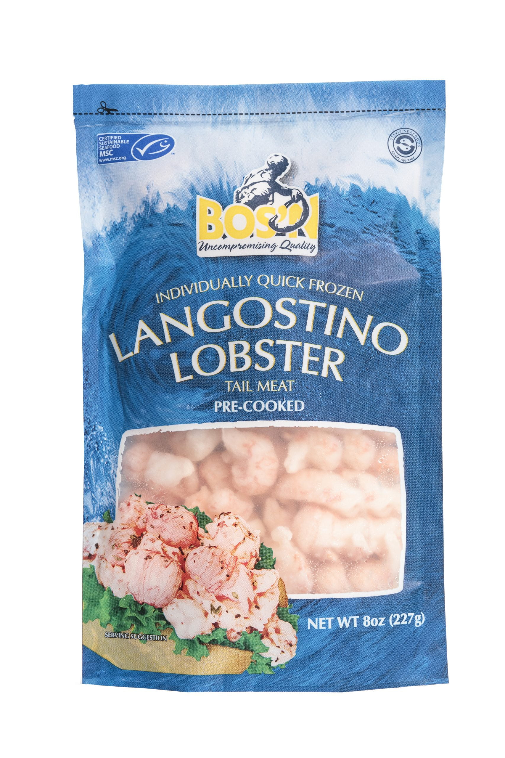 Bos'n Frozen Langostino Lobster 8 oz. Bag, Contains Shellfish