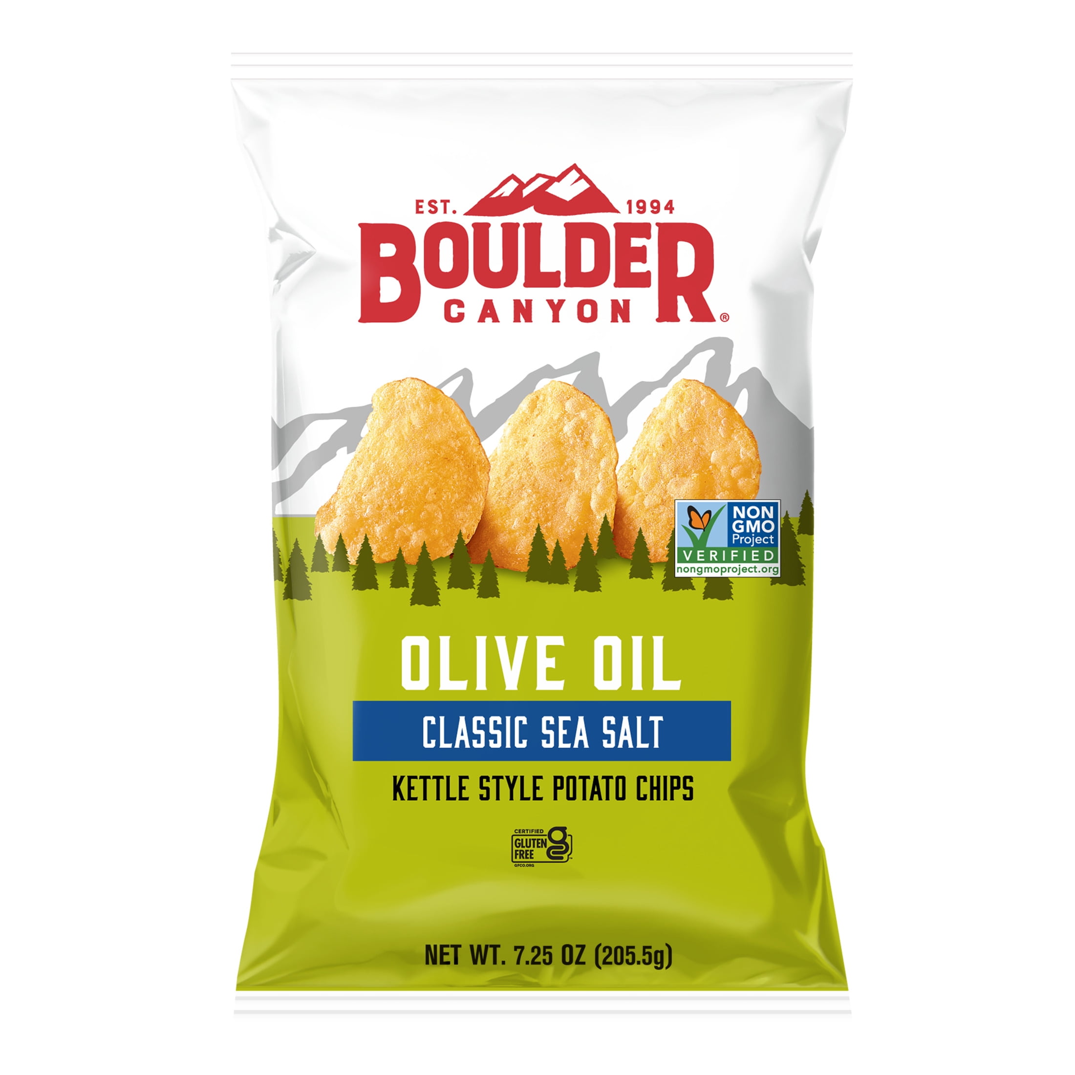 Boulder Canyon Olive Oil, Sea Salt, Kettle Cooked Chips 7.25 oz bag