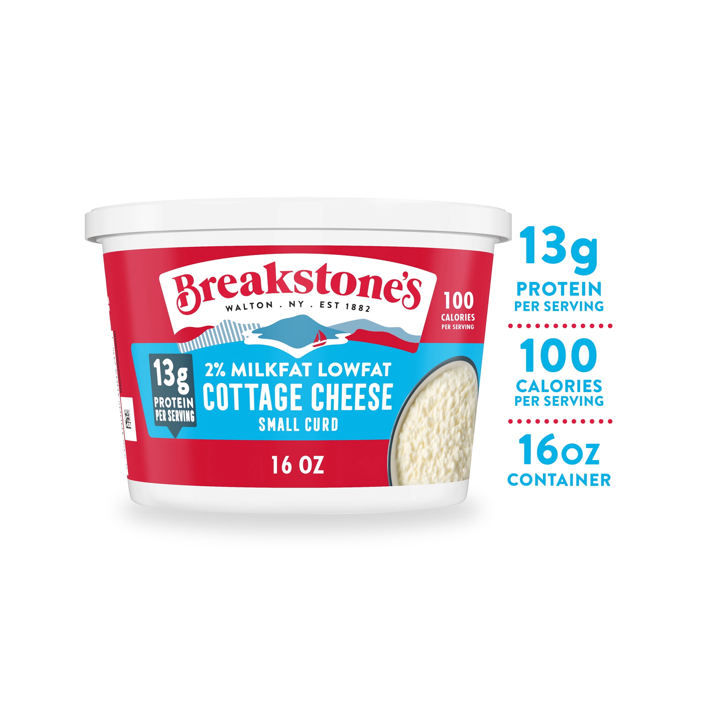 Breakstone's Lowfat Small Curd Cottage Cheese with 2% Milkfat, 16 oz Tub