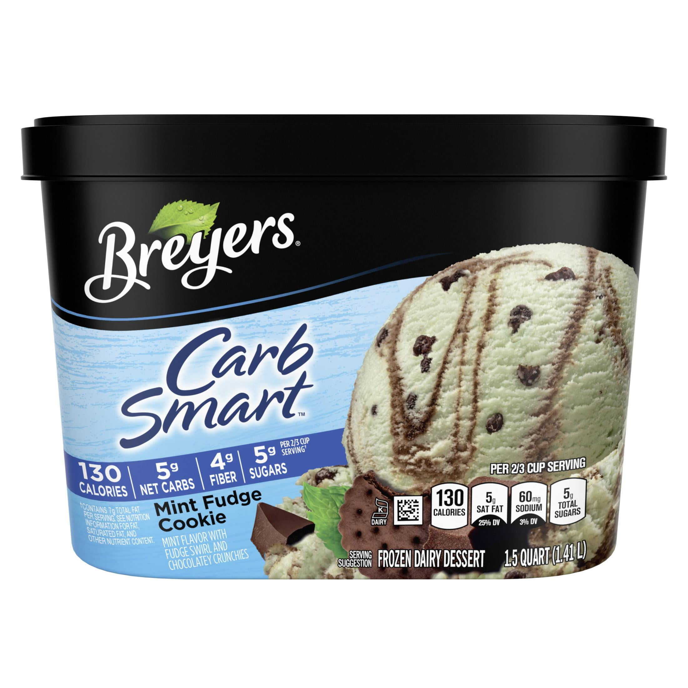 Breyers CarbSmart Mint Fudge Cookie Frozen Dessert 100% Grade A Milk & Cream, 48 oz