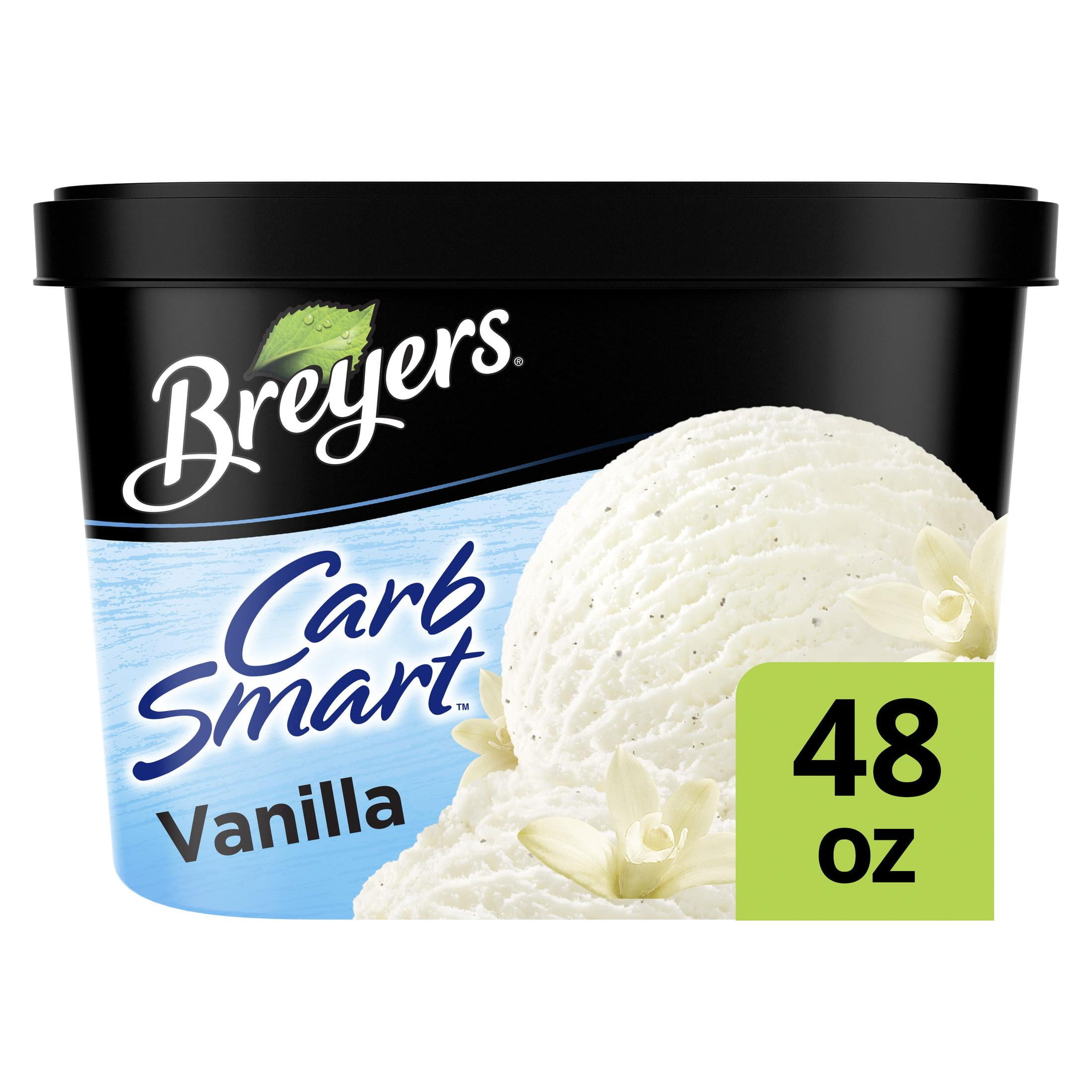 Breyers CarbSmart Vanilla Frozen Dairy Dessert Made with 100% Grade A Milk & Cream, Sustainably-Farmed Vanilla 48 oz