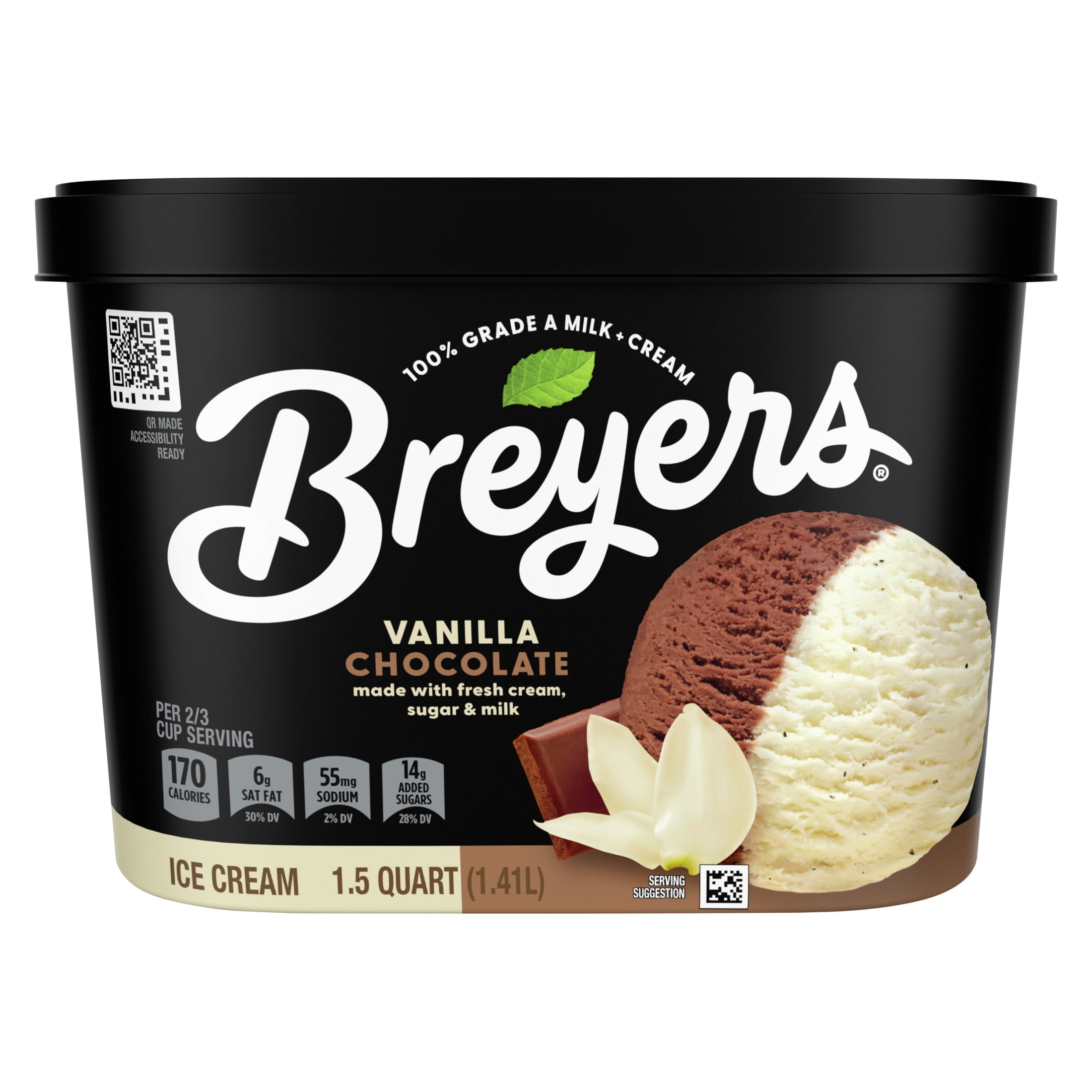 Breyers Vanilla Chocolate Ice Cream Made with 100% Grade A Milk & Cream 48 oz