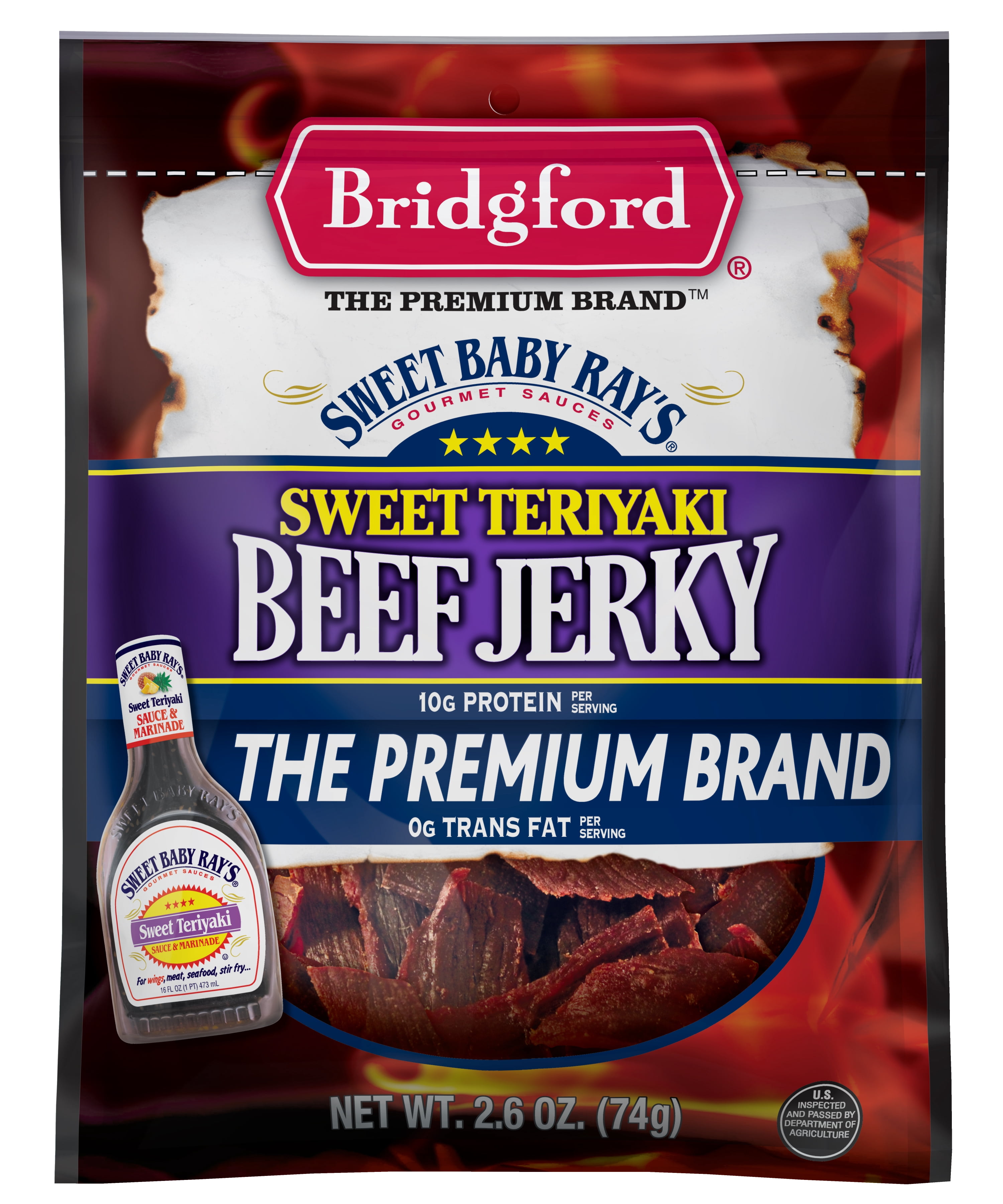Bridgeford Sweet Baby Rays Sweet Teriyaki Beef Jerky, 2.6 oz
