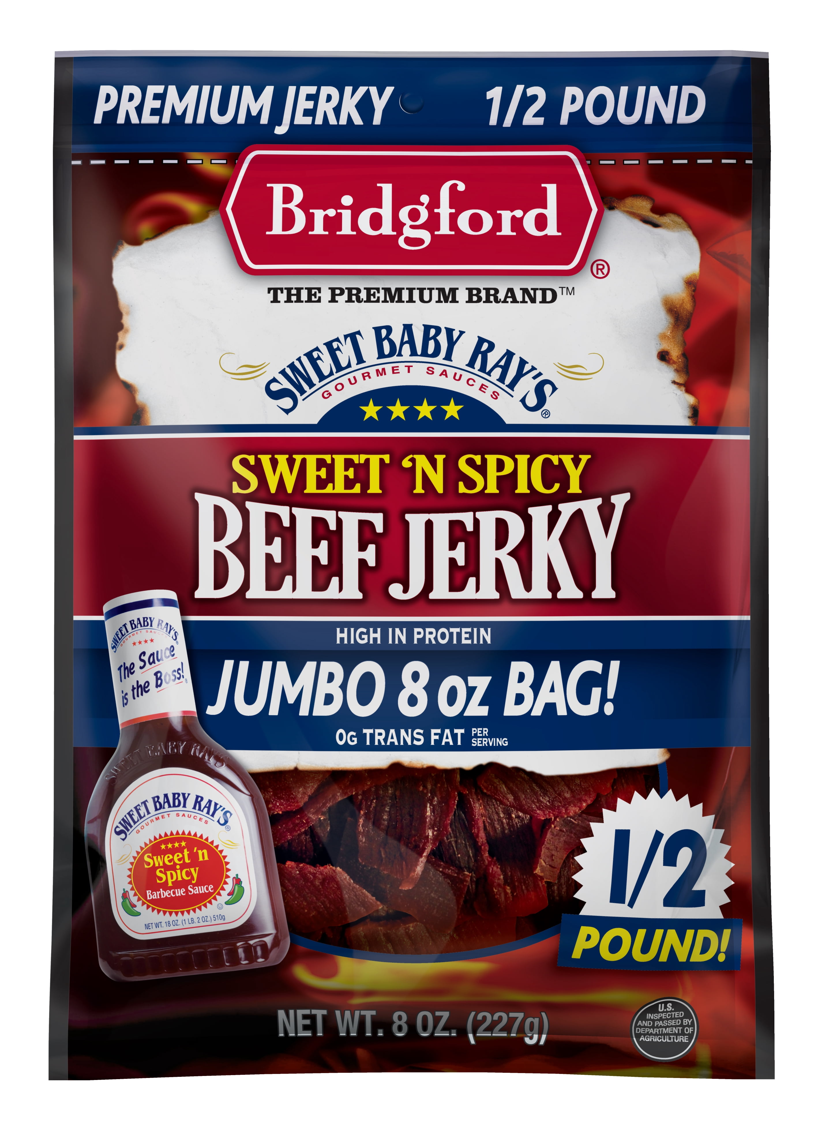 Bridgford Sweet Baby Ray's Sweet 'N Spicy Beef Jerky 8 oz