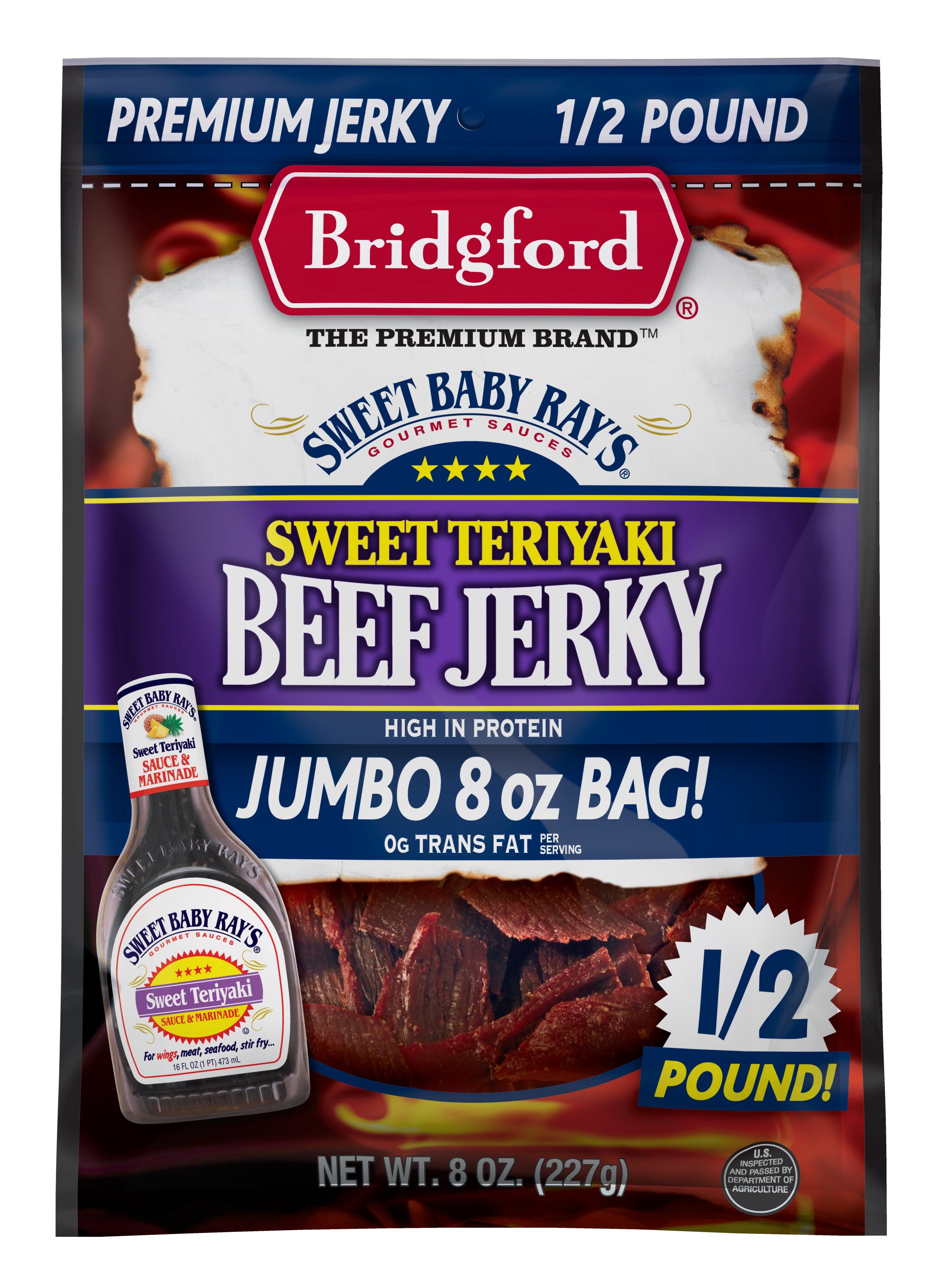 Bridgford Sweet Baby Ray's Sweet Teriyaki Beef Jerky 8 oz