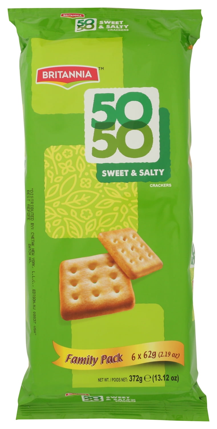 Britannia 50-50 Sweet and Salty Family Pack Baked Cookies, 13.12 oz