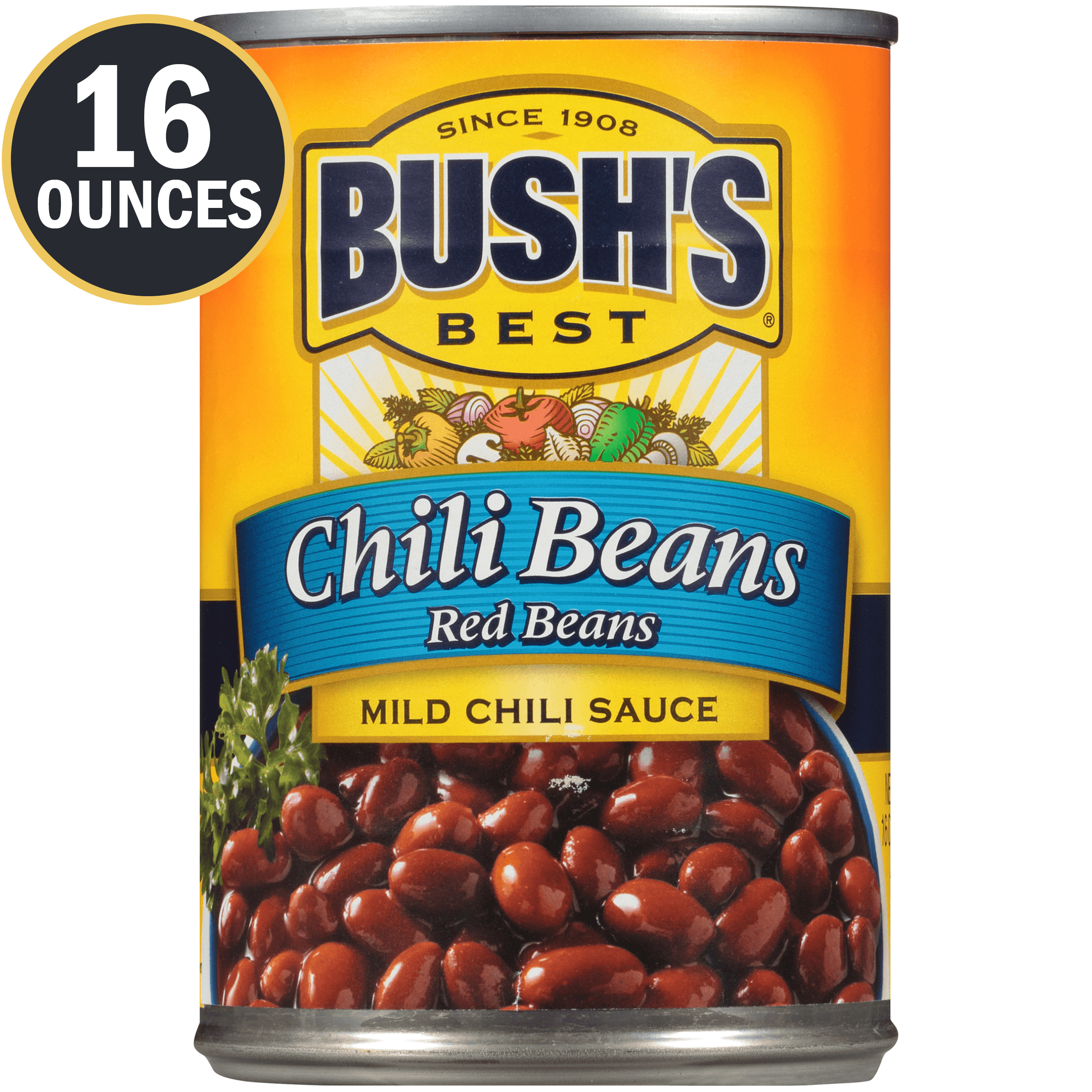 Bush's Chili Beans, Canned Red Beans in Mild Chili Sauce, 16 oz Can