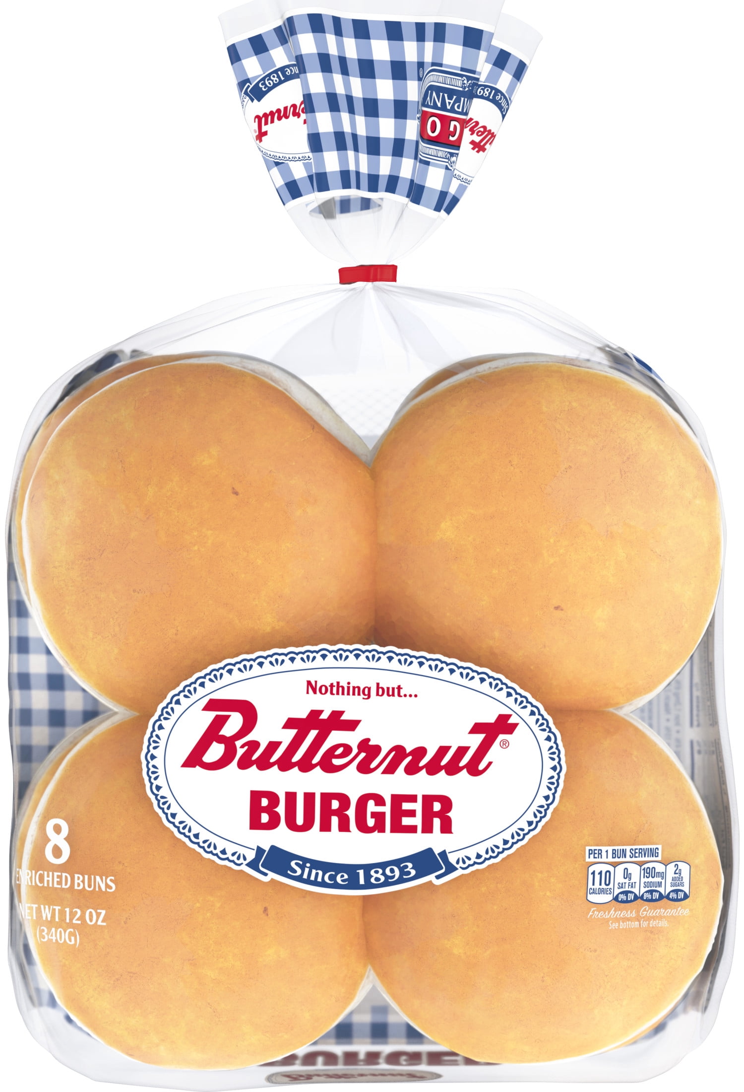 Butternut White Burger Buns, 12 oz, 8 Count