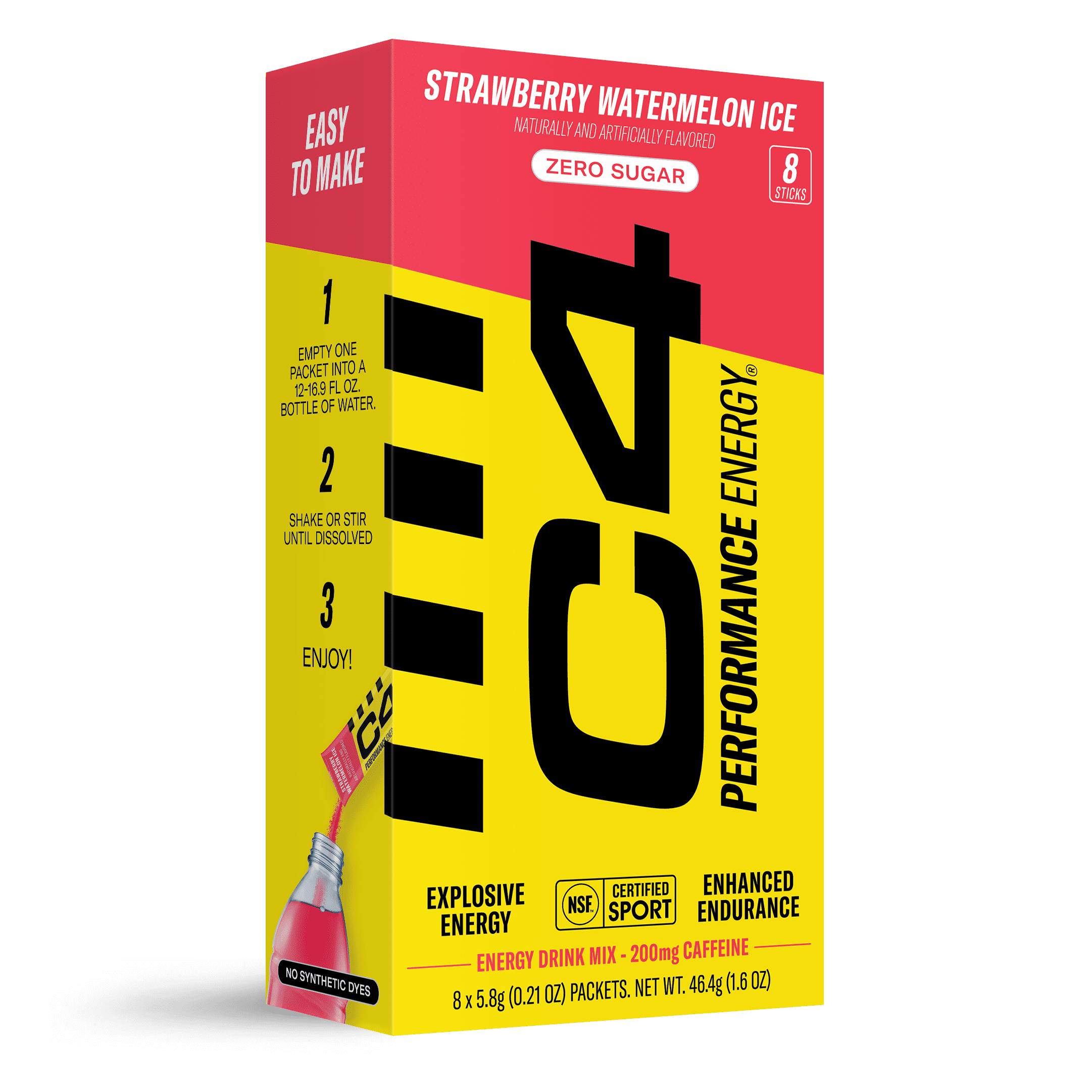 C4 Performance Energy Powder Mix Strawberry Watermelon Ice, 8 Pack