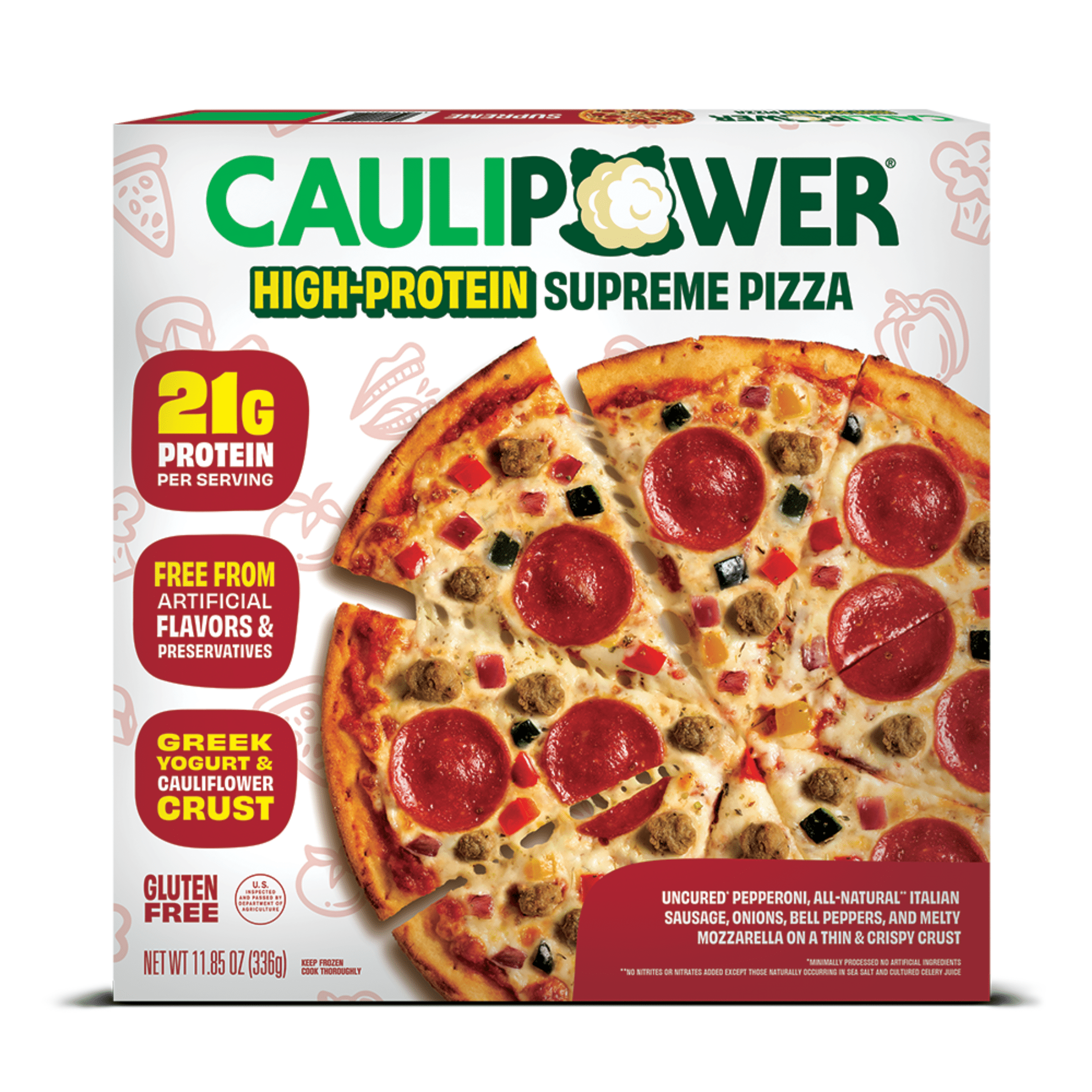 CAULIPOWER Supreme High Protein Pizza with Gluten Free Crust