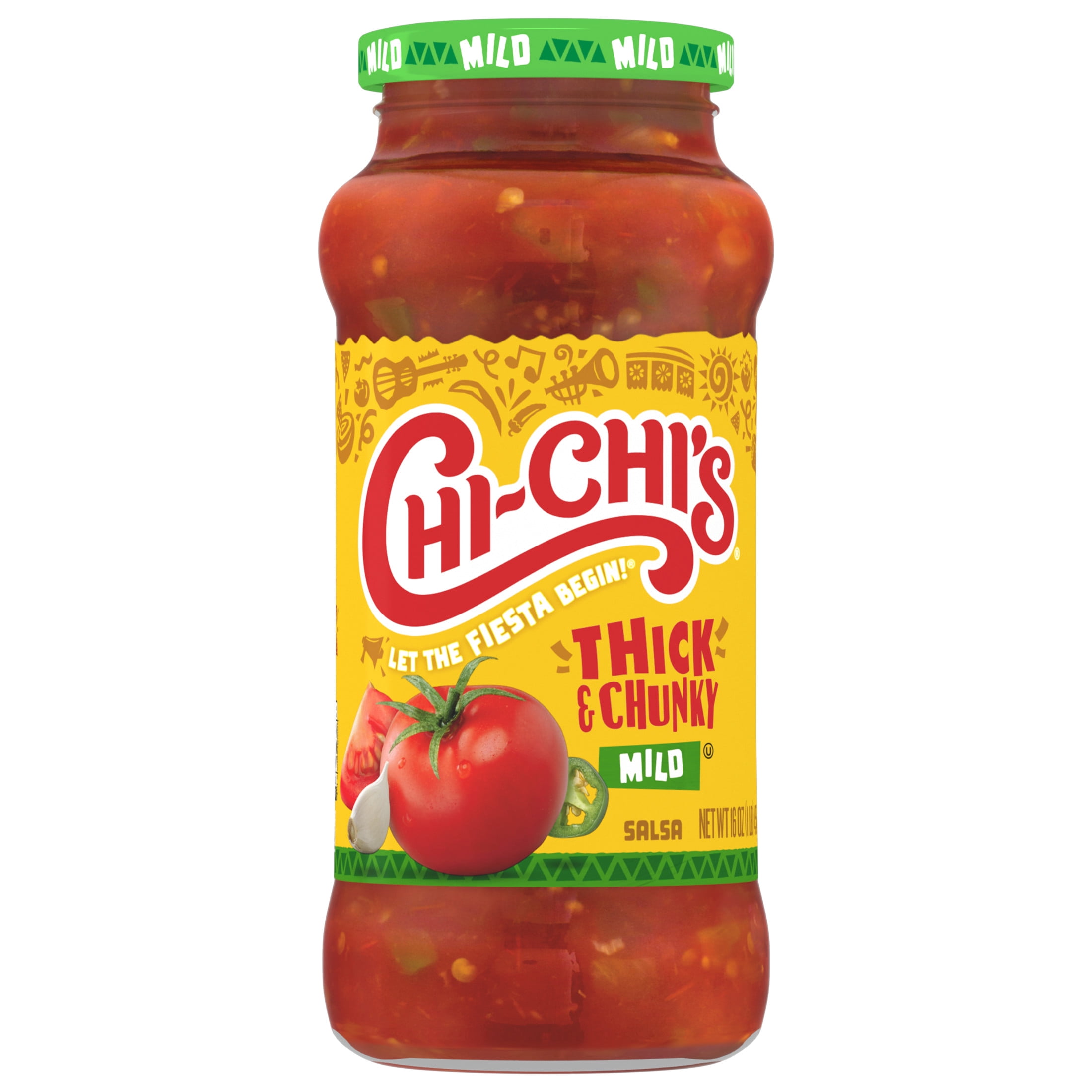 CHI-CHI'S Thick & Chunky Mild Salsa, Shelf Stable, Gluten Free, Chip Dip, 16 oz Glass Jar