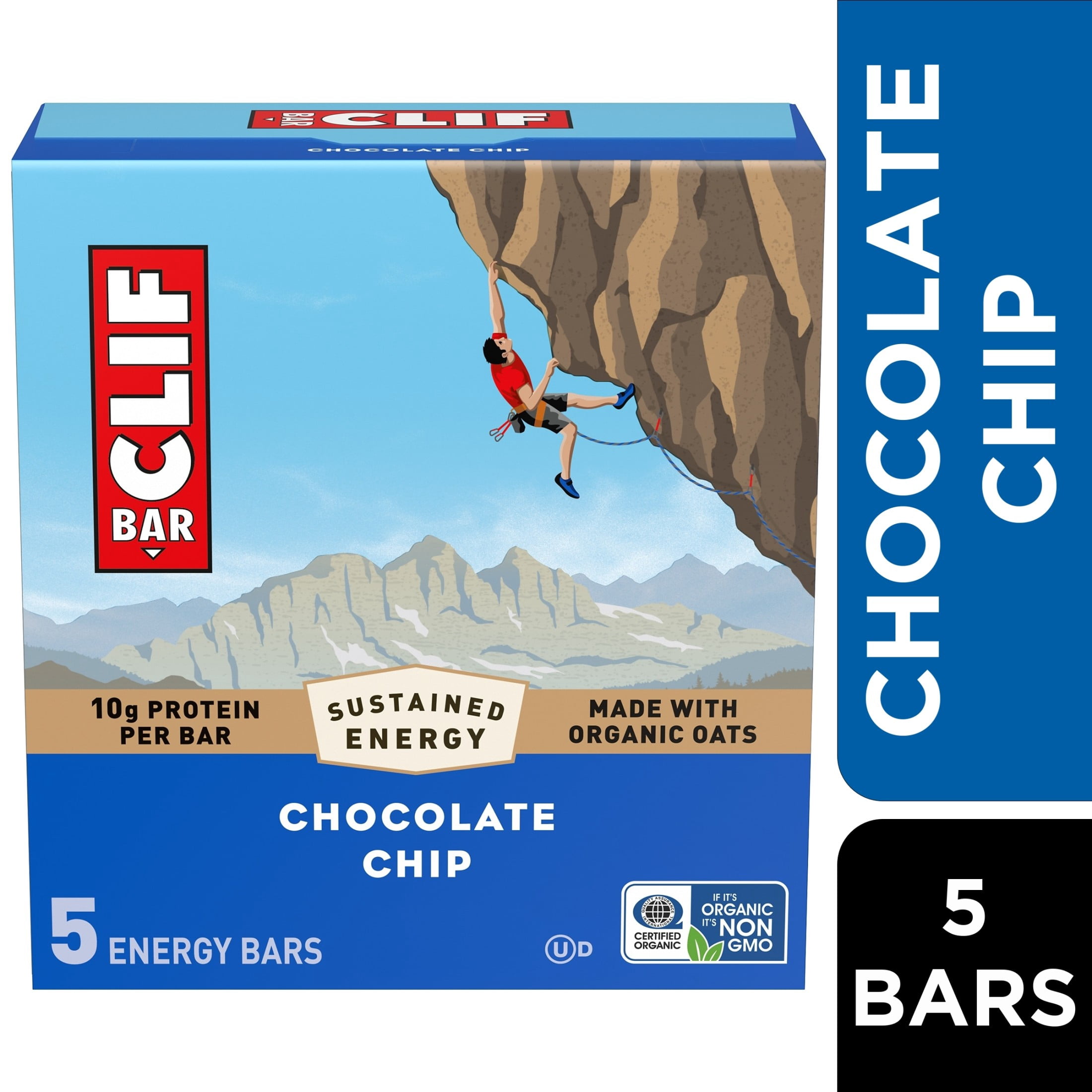 Clif Bar 10g Protein Energy Bars - Chocolate Chip, 5 ct