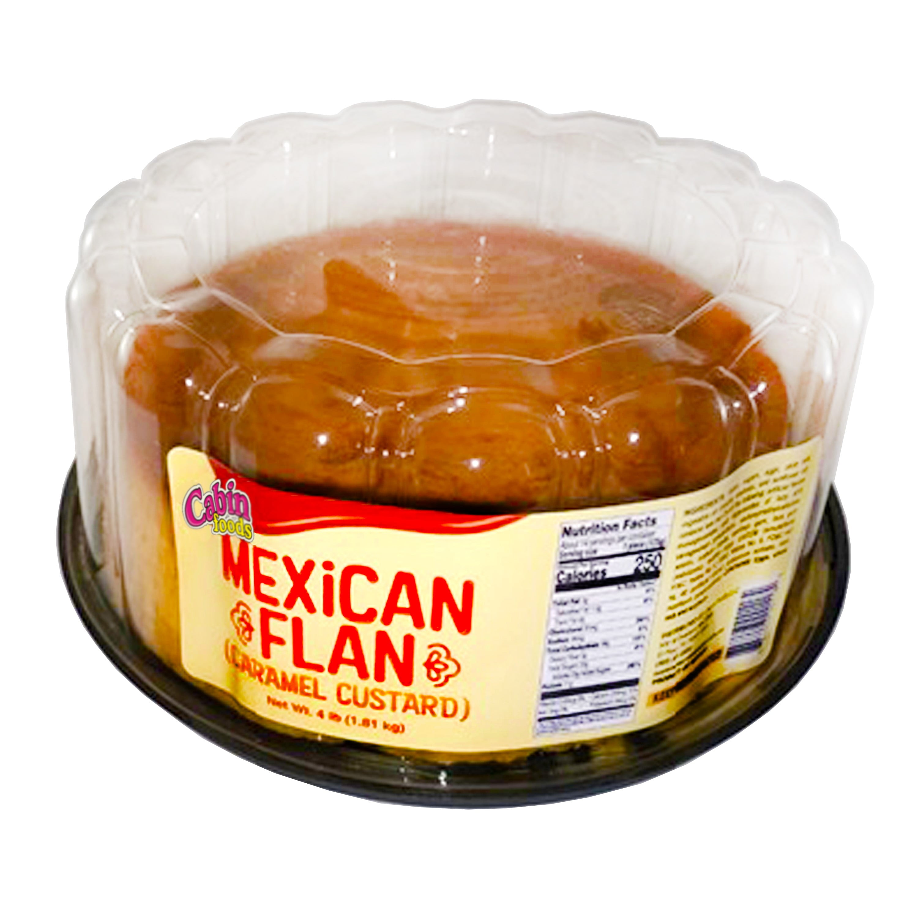 Cabin Foods 8 inch Caramel Custard Flan Cake, Baked and Ready to Serve