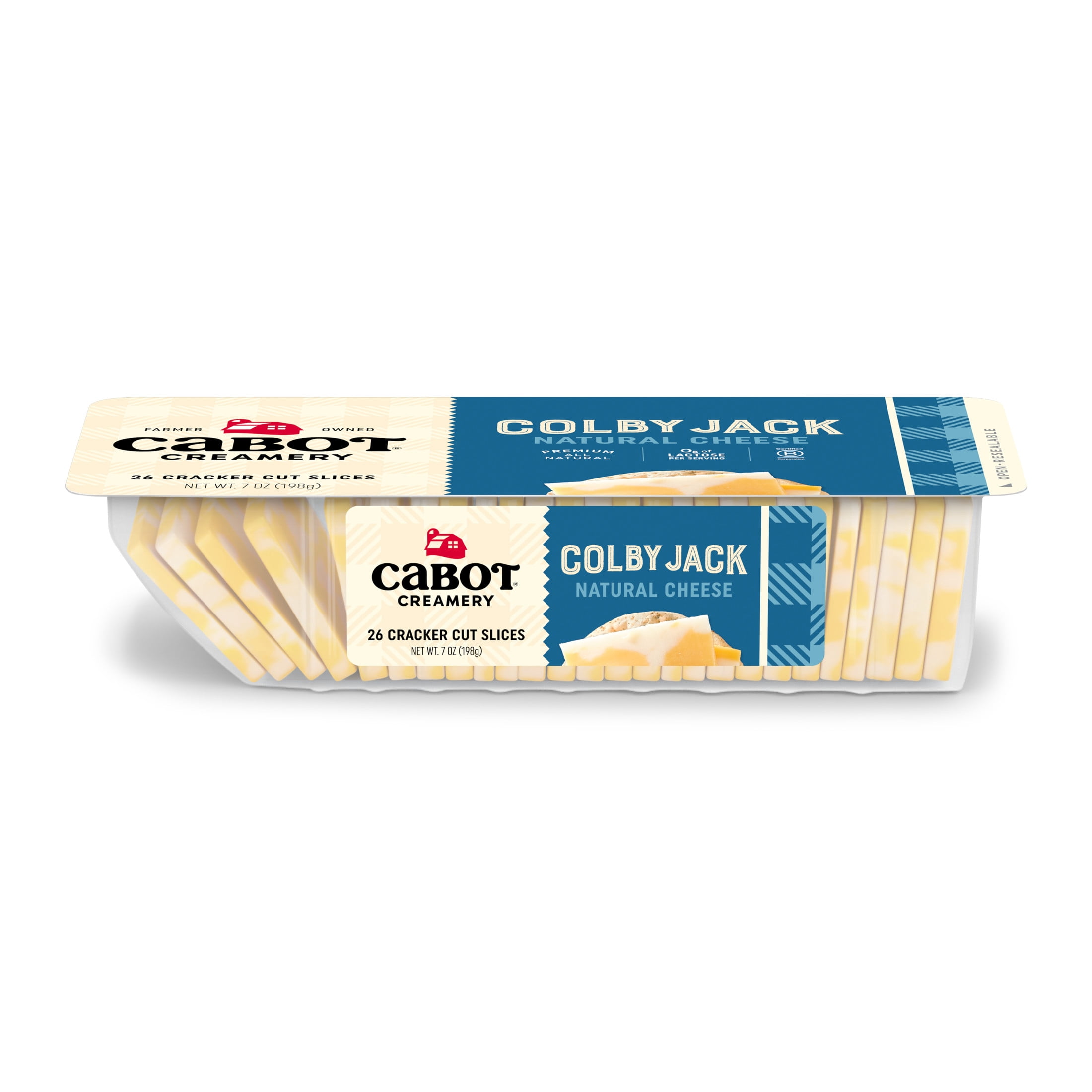 Cabot Creamery Colby Jack Cheese Cracker Cuts 7 oz (Refrigerated, Sliced)