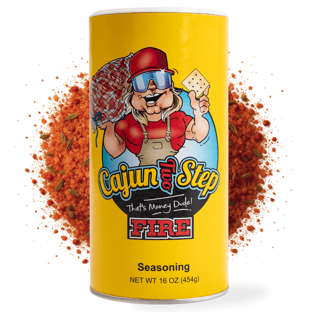 Cajun Two Step Fire 16 oz, All Purpose Seasoning, Low Sodium, Great Taste with a Citric Blend