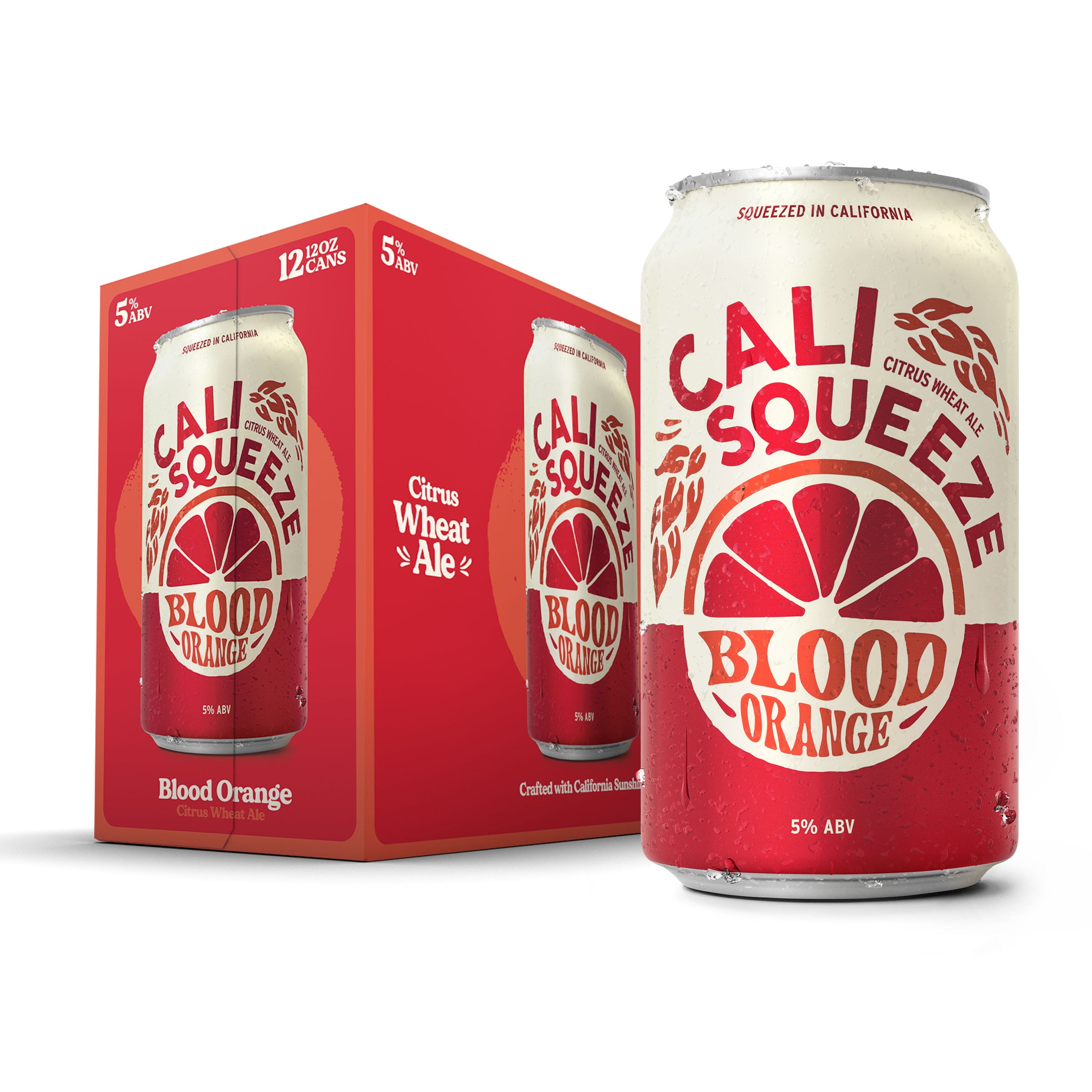Cali Squeeze Blood Orange Citrus Wheat Ale, 5% ABV, 12pk-12oz Cans