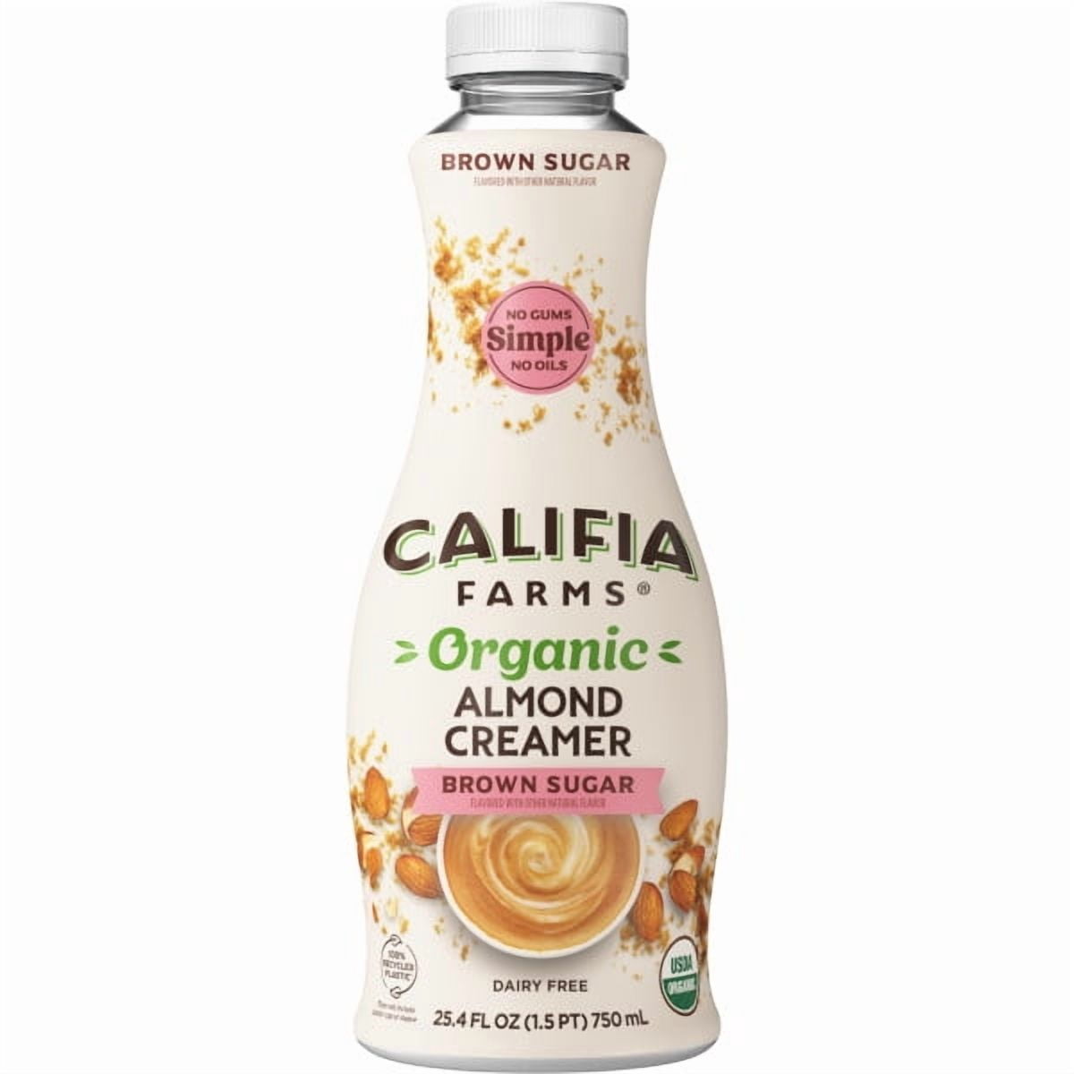 Califia Farms, Organic Brown Sugar Almond Milk Creamer, 25.4 fl oz Plastic Bottle
