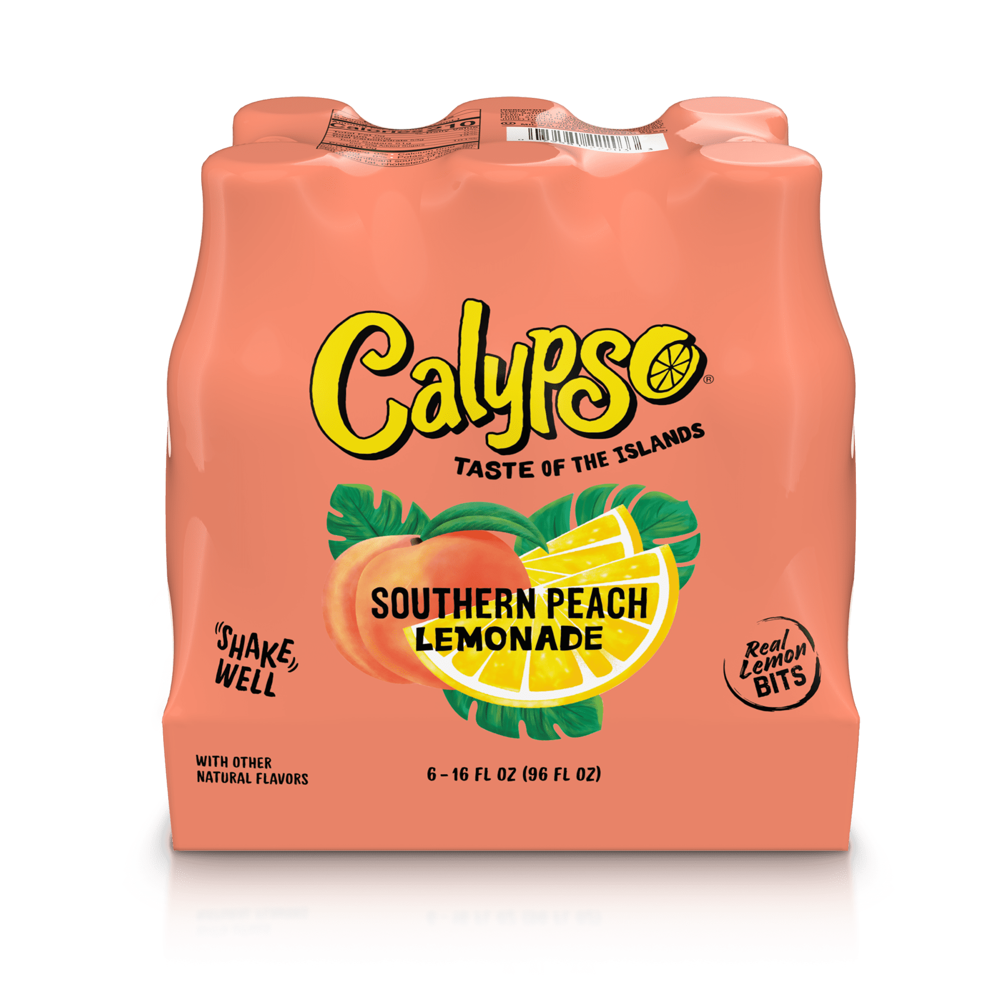 Calypso Taste of the Islands, Southern Peach Lemonade, 6 Pack, 16 fluid ounces