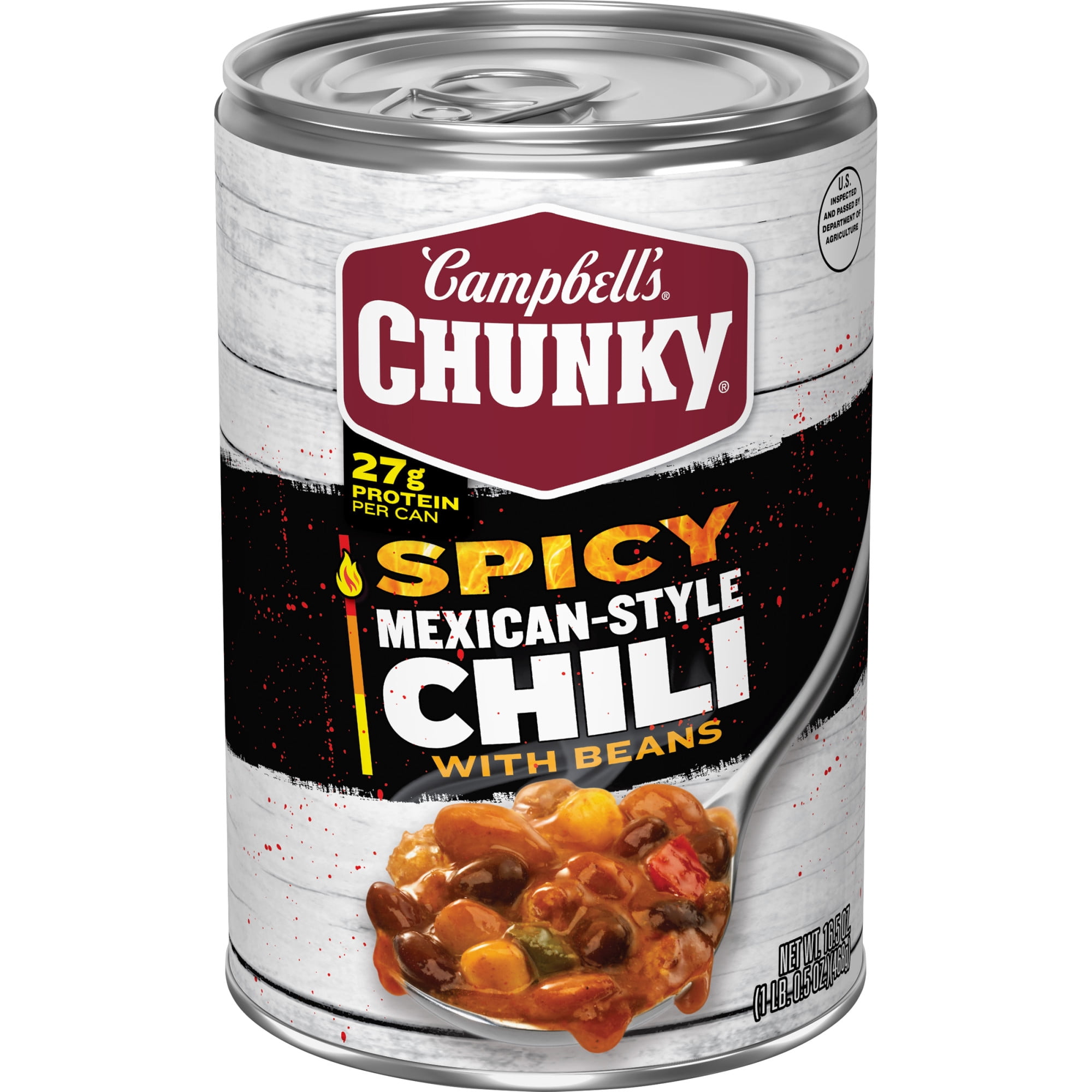 Campbells Chunky Spicy Mexican-Style Chili with Beans, 16.5 oz Can