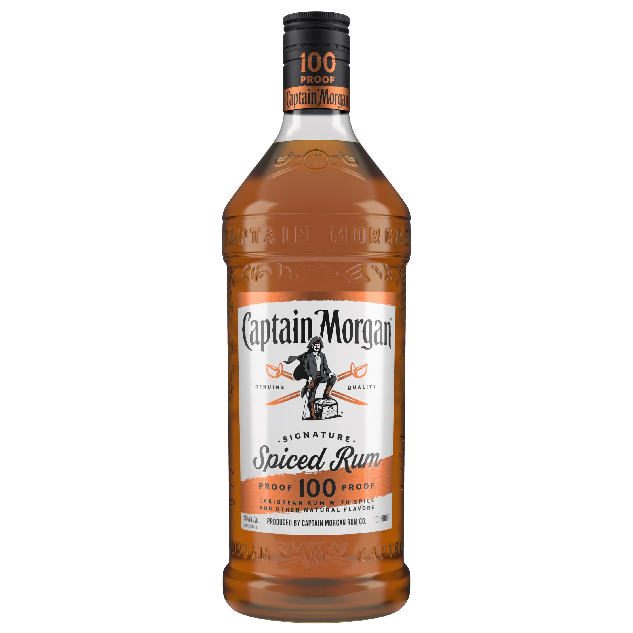 Captain Morgan 100 Proof Spiced Rum, 1.75 L (PET), 50% ABV