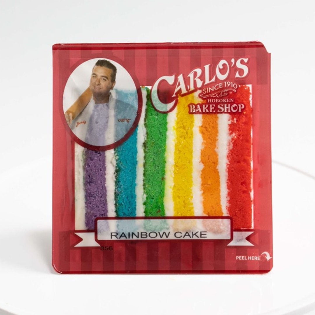 Carlo's Bakery Rainbow Cake Slice, Vanilla Cake with Sweet Vanilla Icing, 7.4 oz, 1 Count, Refrigerated