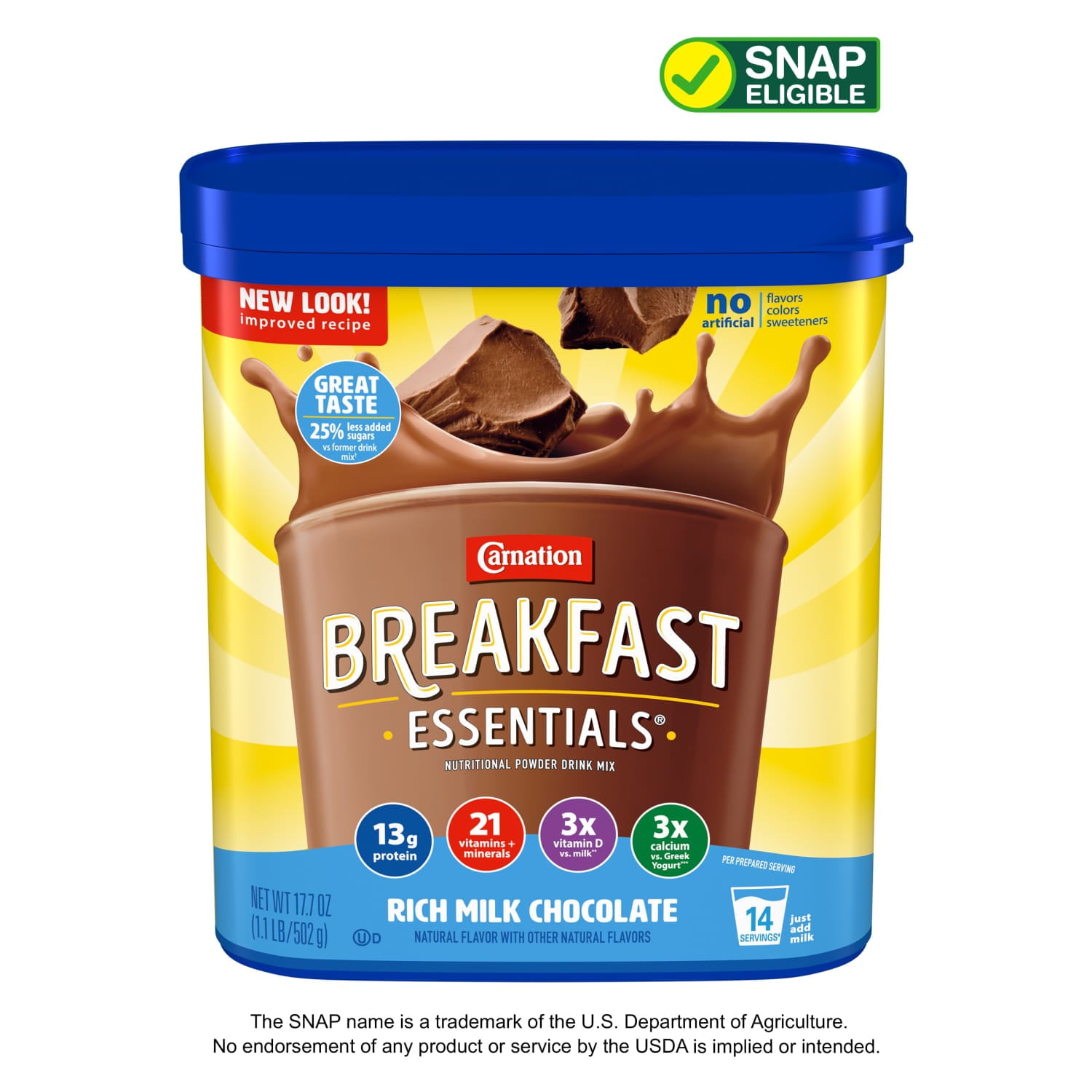 Carnation Breakfast Essentials Powder Protein Nutritional Shake Drink Mix, Rich Milk Chocolate Breakfast Shake, 17.7 oz