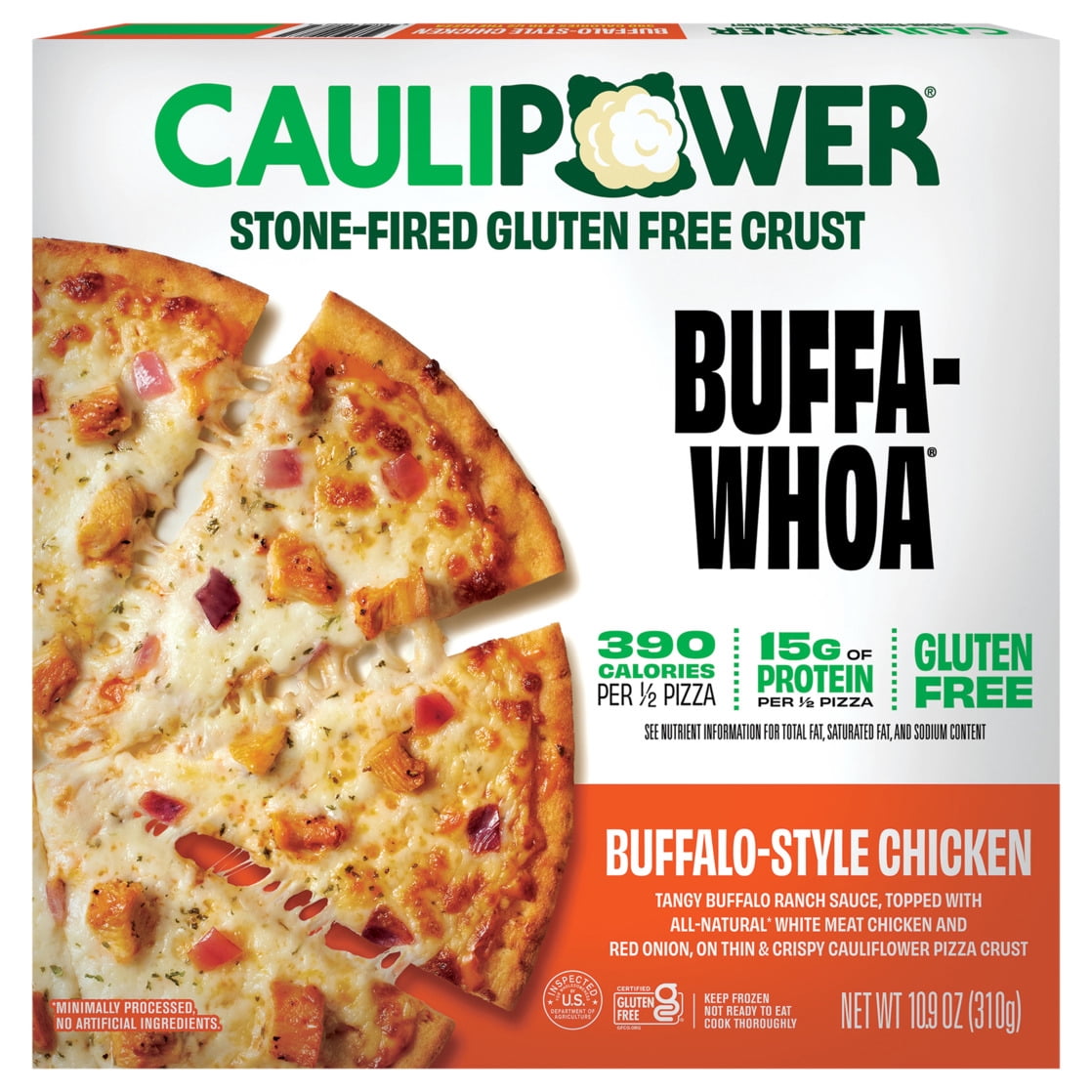 Caulipower Stone-Fired Cauliflower Crust Buffalo-Style Chicken Pizza, 10.9 oz, Frozen, Gluten-Free