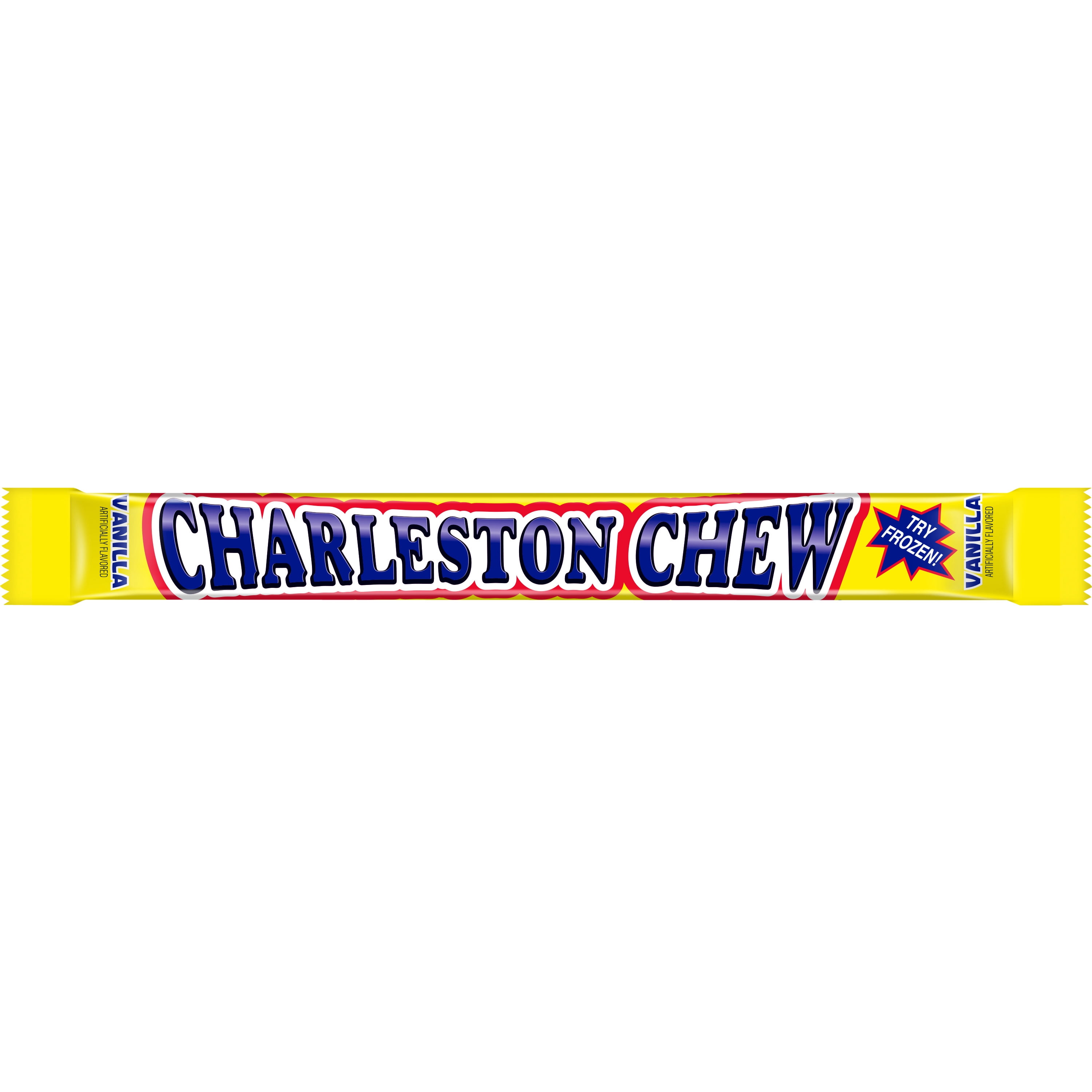 Charleston Chew Vanilla 1.87 oz Bar. Peanut Free and Gluten Free. Contains Milk, Soy and Egg.