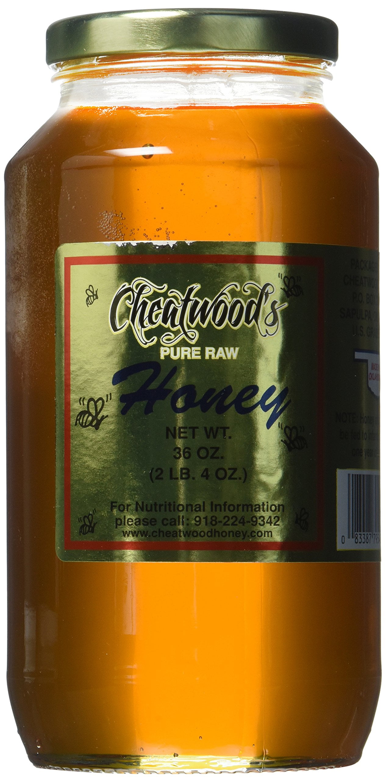 Cheatwood's Pure Raw Honey 36 oz. Jar