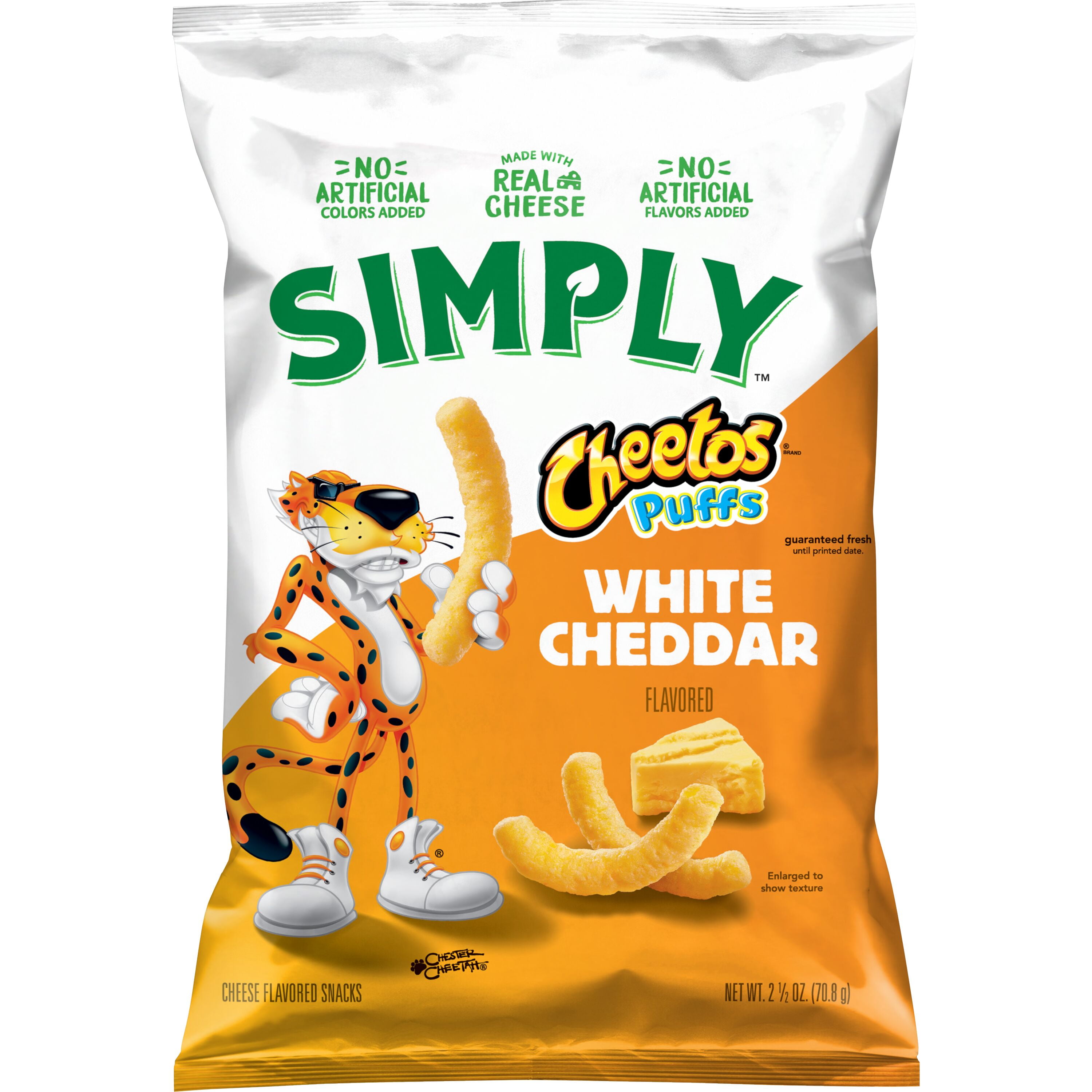 Cheetos Simply Puffs White Cheddar Cheese Flavored Puffed Snacks, 2.5 oz Bag