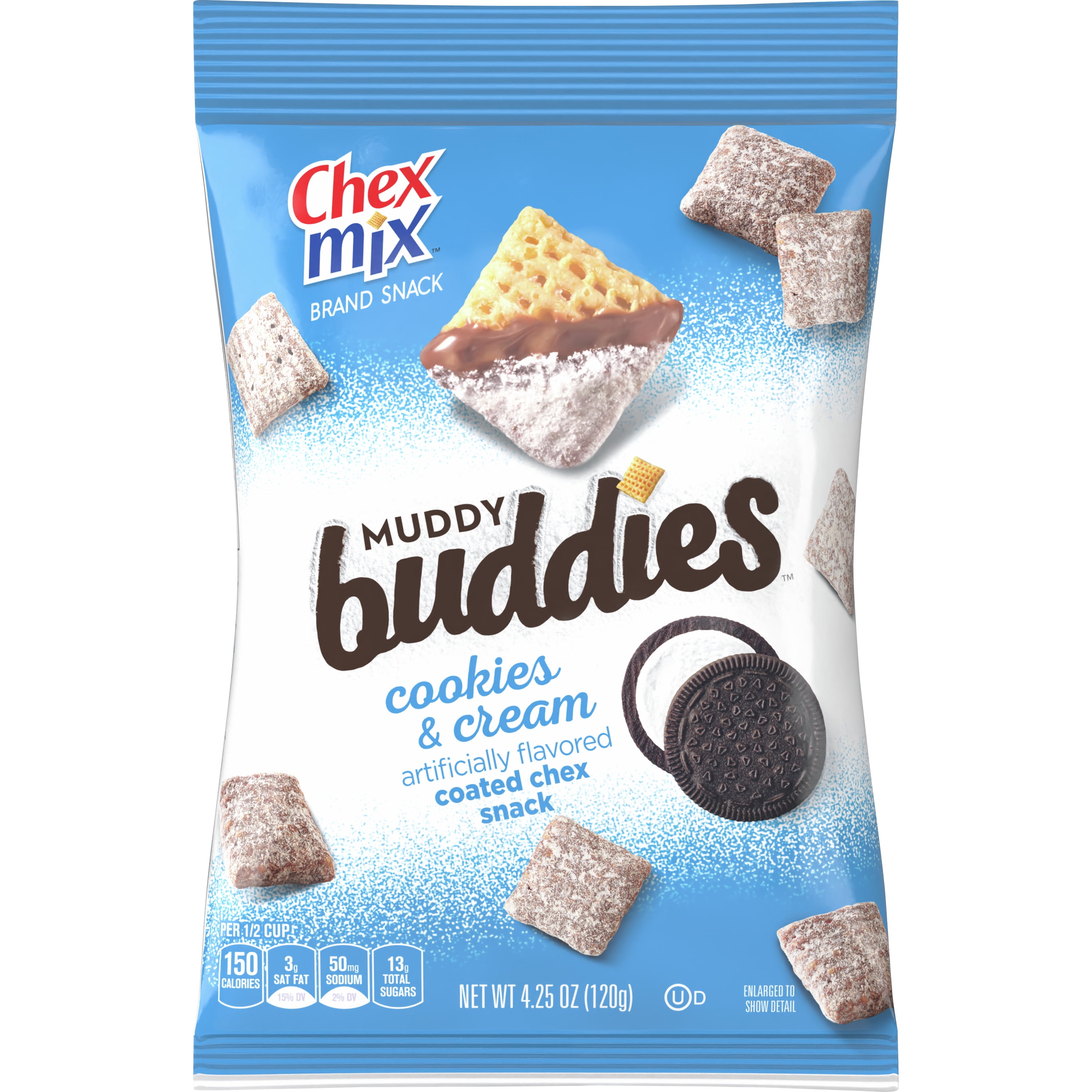 Chex Mix Muddy Buddies, Cookies and Cream, Snack Bag, 4.25 oz
