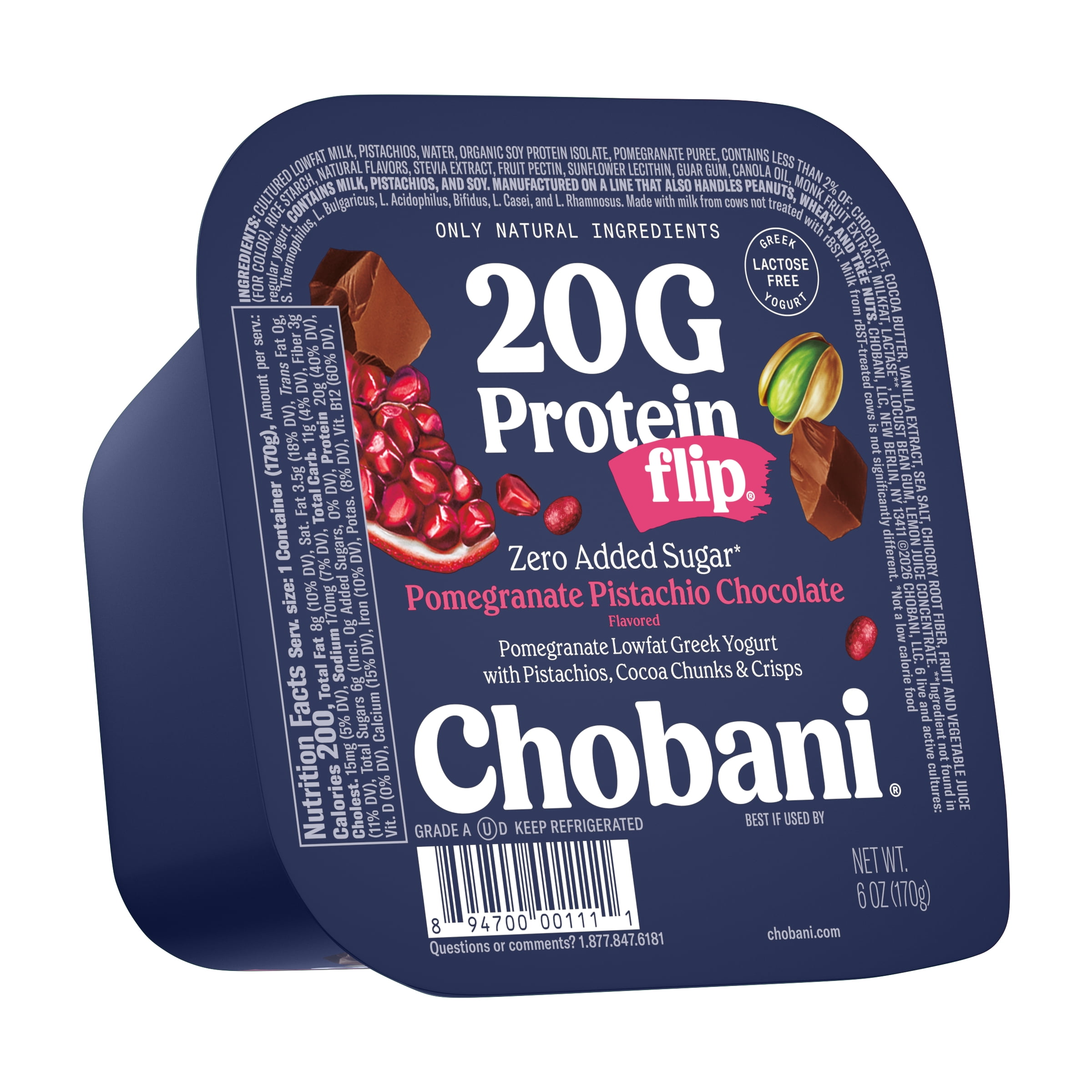 Chobani Flip 20G Protein Low-Fat Greek Yogurt Pomegranate Cocoa 6oz