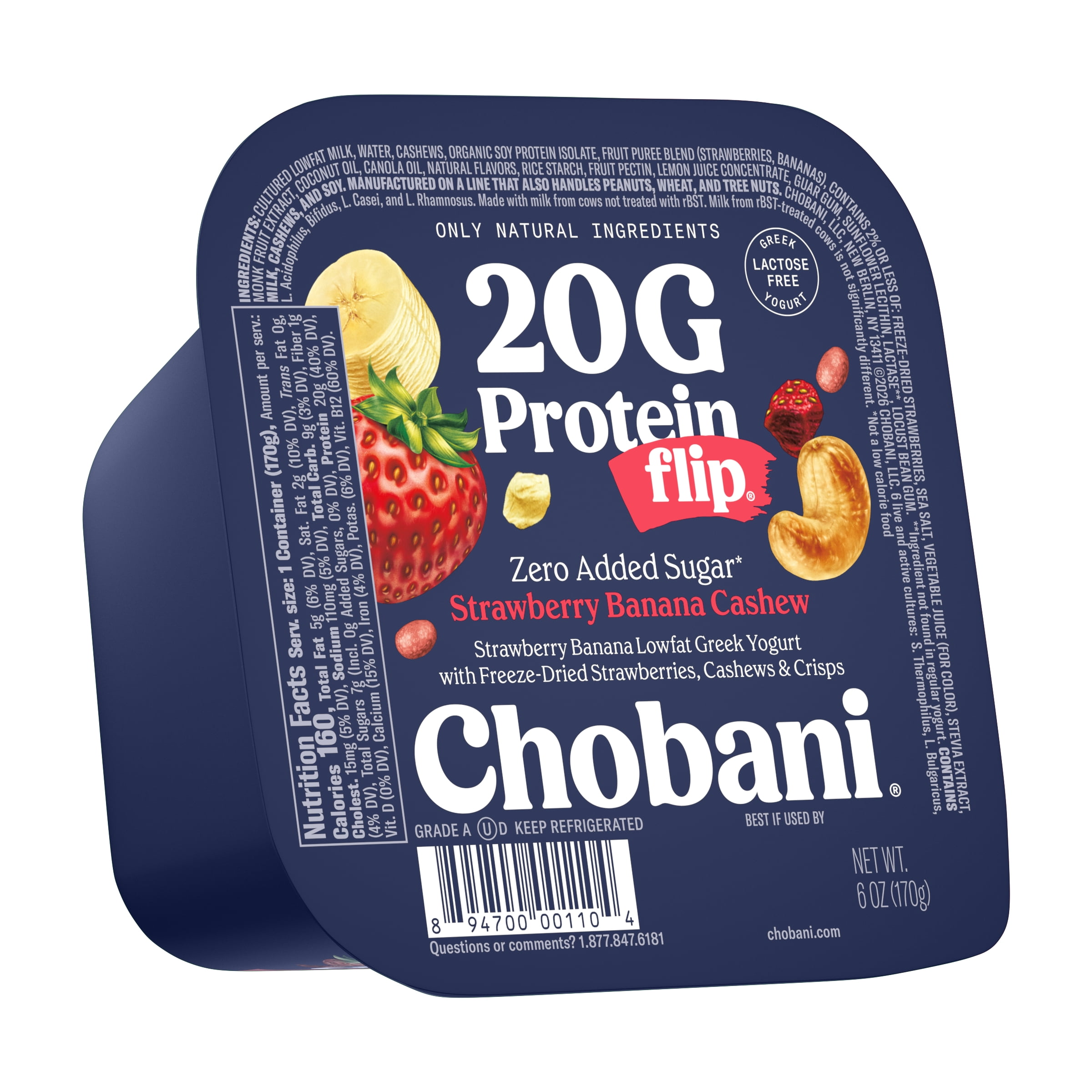 Chobani Flip 20G Protein Low-Fat Greek Yogurt Strawberry Banana 6oz