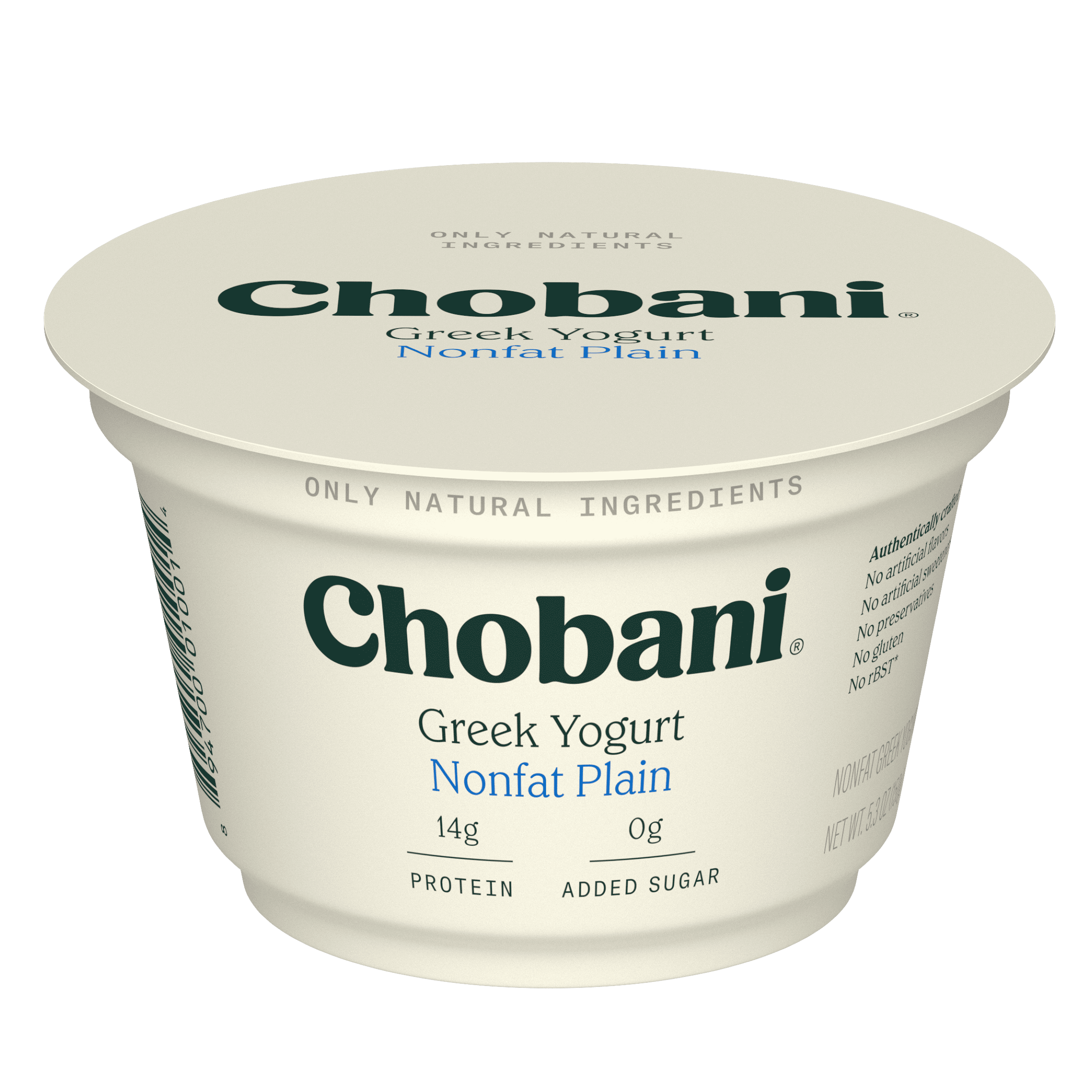 Chobani Non-Fat Greek Yogurt Plain 5.3 oz Cup