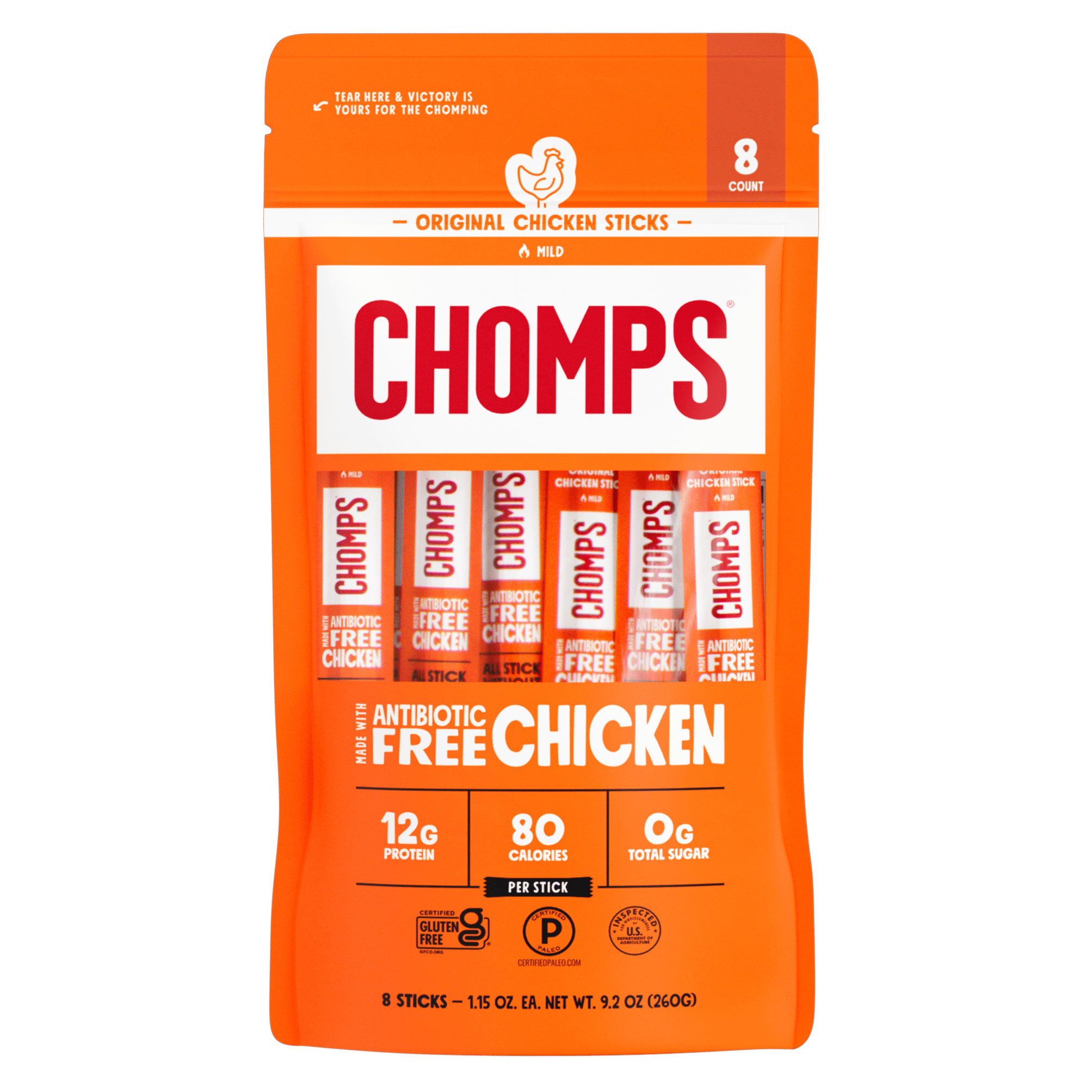 Chomps Antibiotic Free Original Chicken Sticks (8 Count)