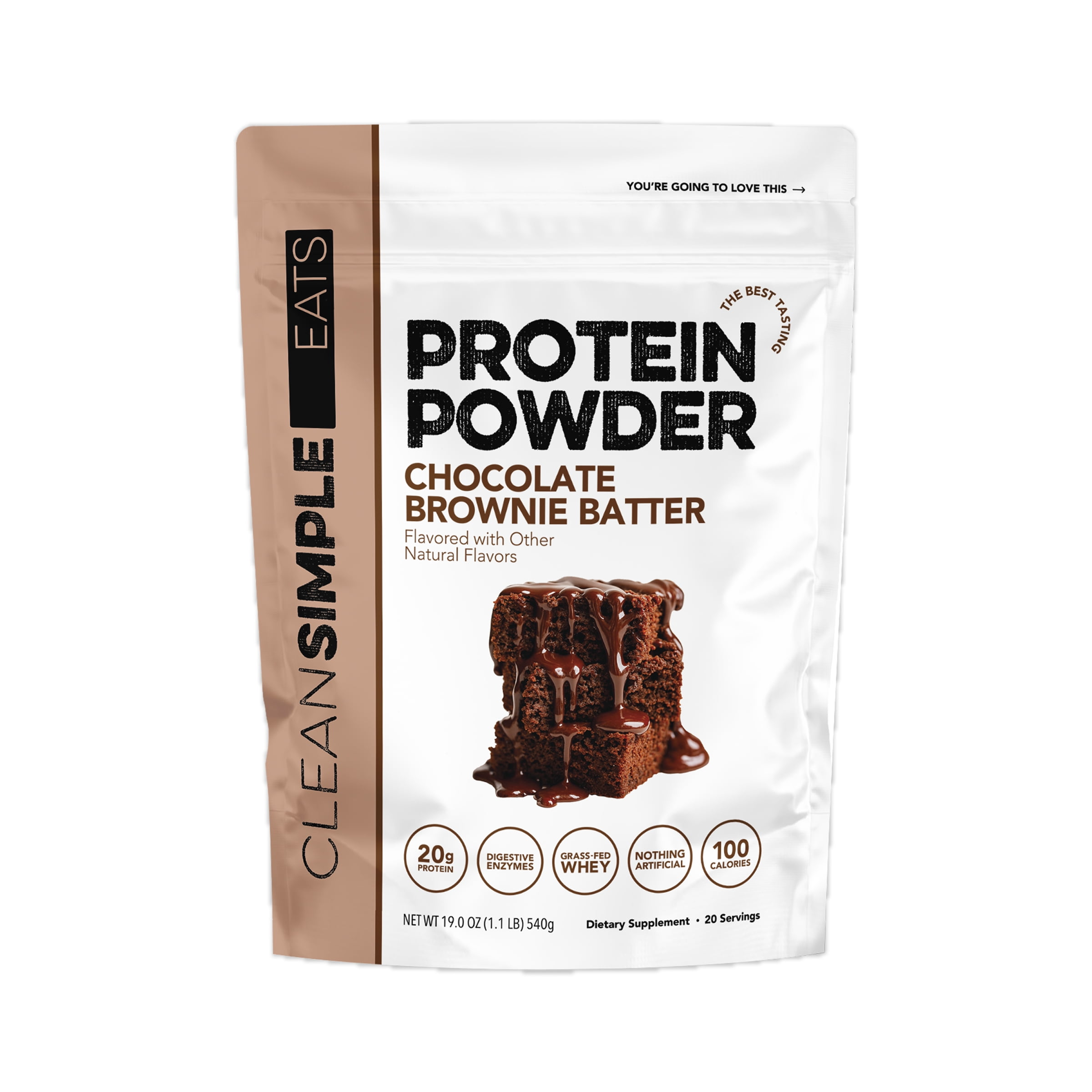 Clean Simple Eats Protein Powder Chocolate Brownie Batter Gusset - 20 Servings