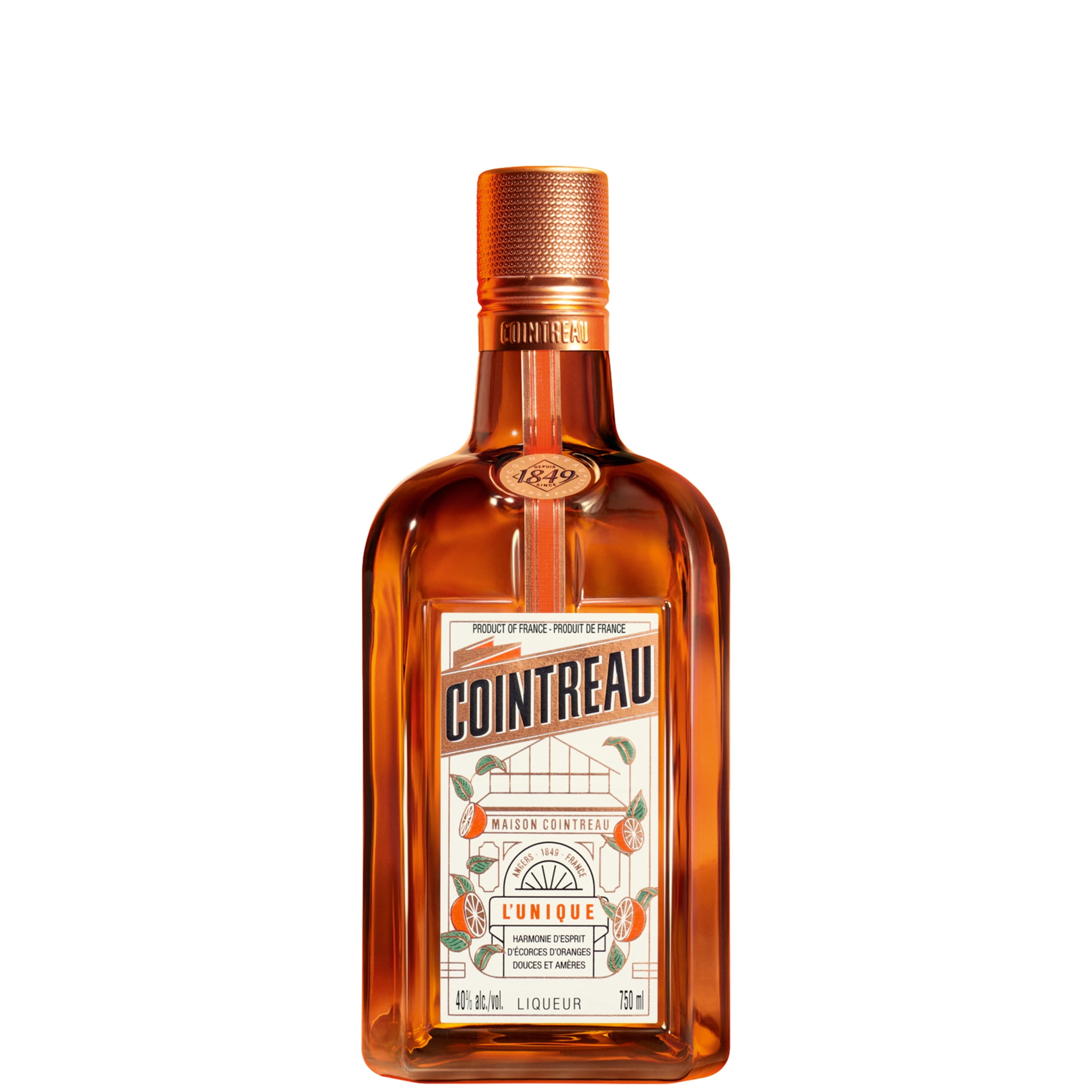 Cointreau Orange Liqueur Triple Sec, 750 ml Single Glass Bottle, 40% ABV