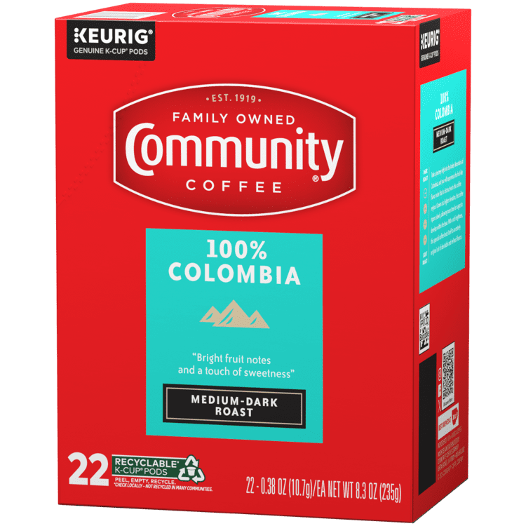 Community Coffee 100% Colombia Coffee Single-Serve Cups 22 ct Box